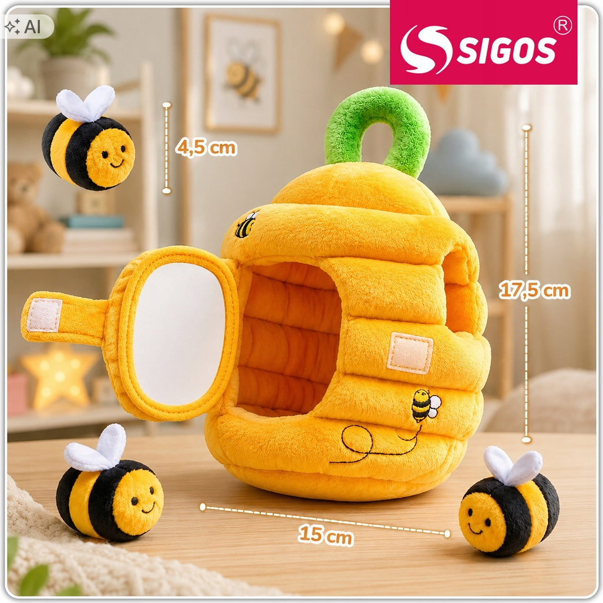 Sensory Toy for Infants Plush Ul Bees 6m+ Educational Manufacturer code 4069347557079