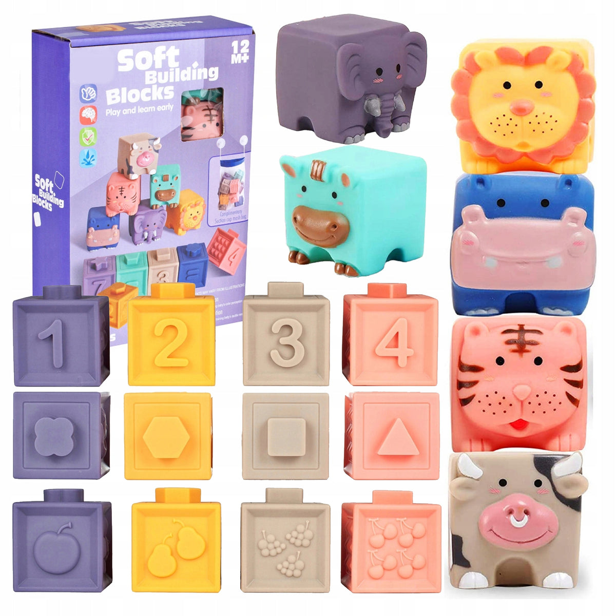 Sensory Toys For Children Soft Blocks Sensory Teether 12mies+