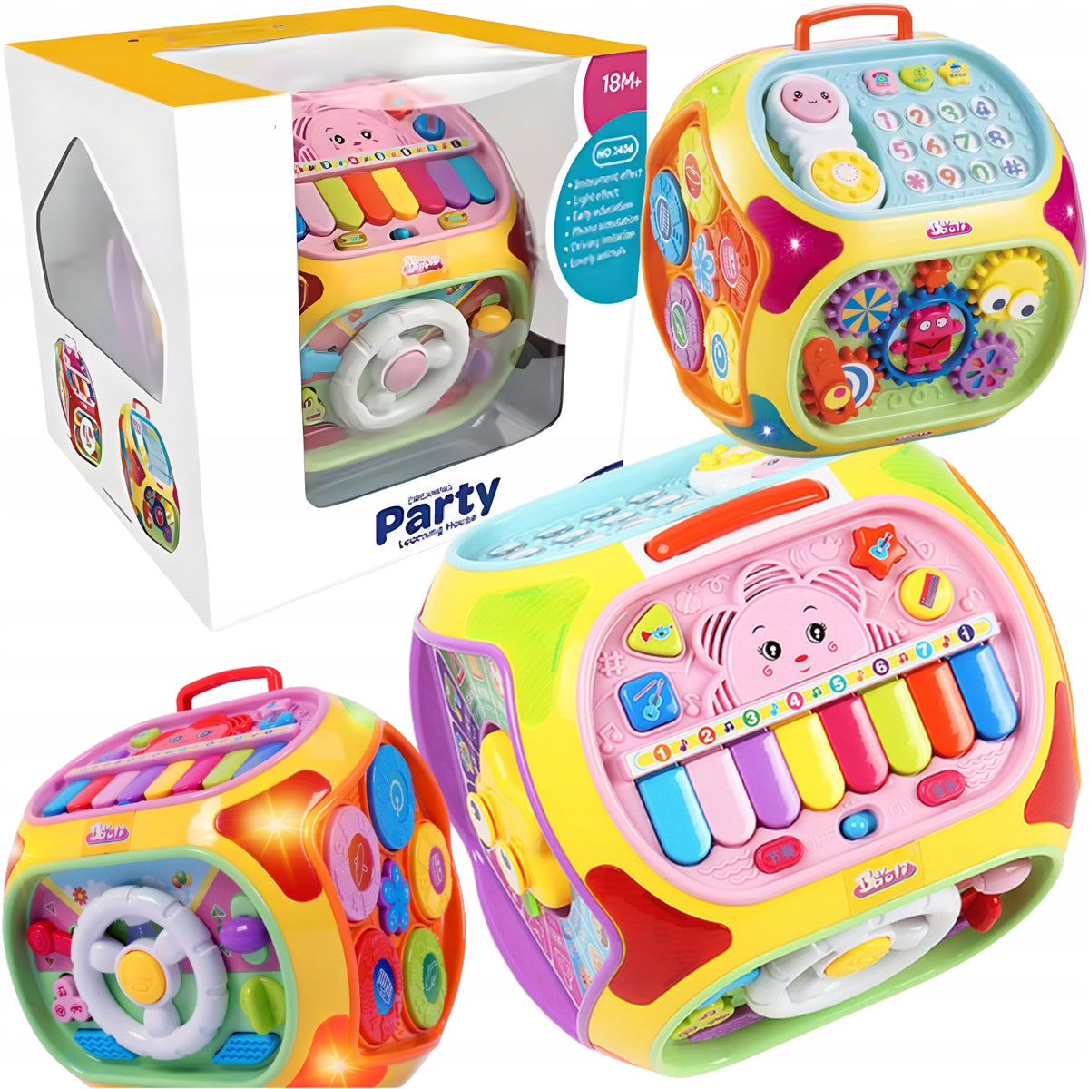 Sensory cube ProNice multifunctional educational colorful 23x26x25 cm