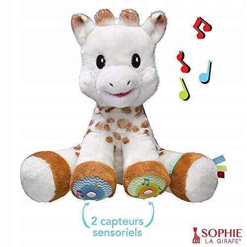 Sensory cuddly toy with giraffe melodies