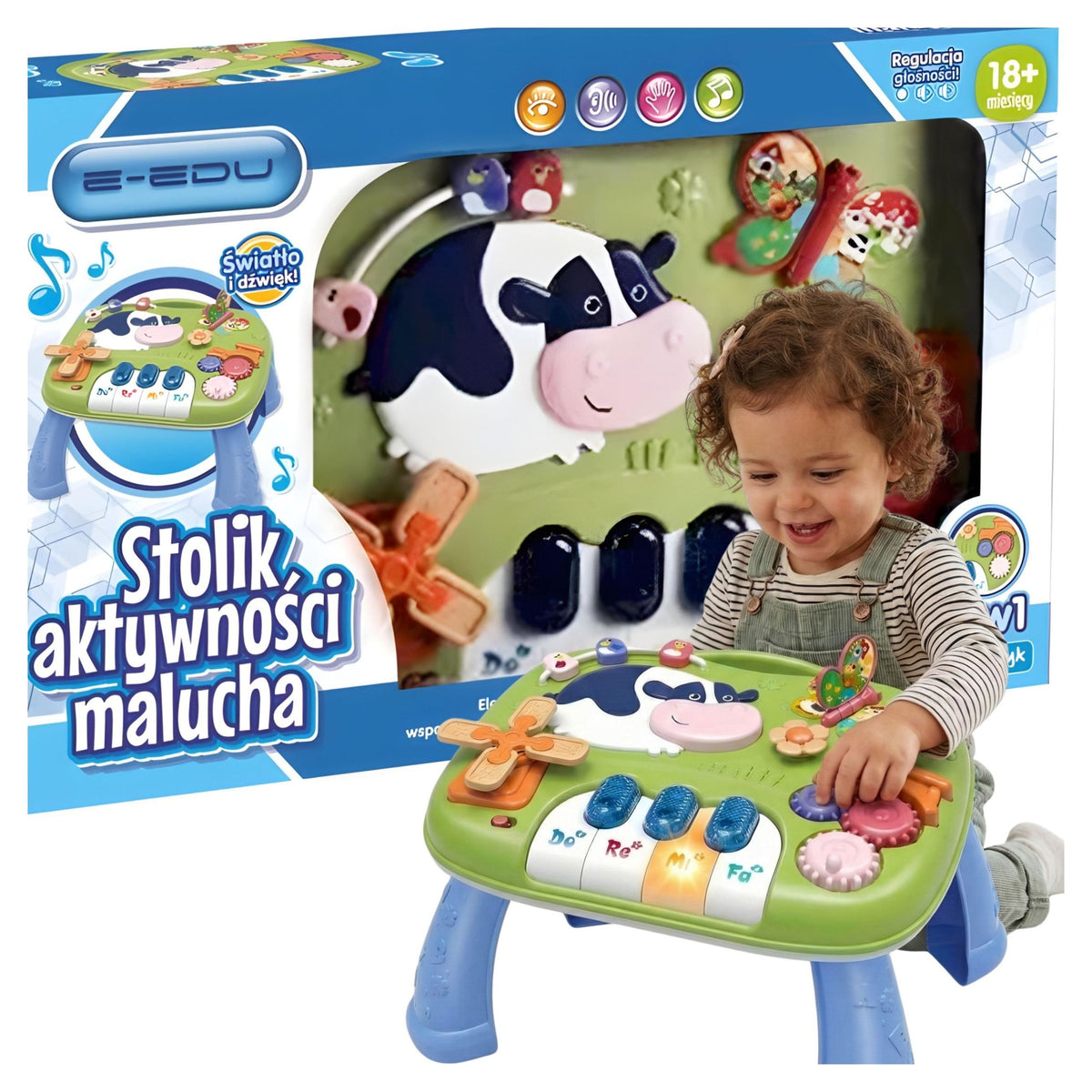 Sensory manipulation board piano table 3in1 moving parts 18mc Packaging status original