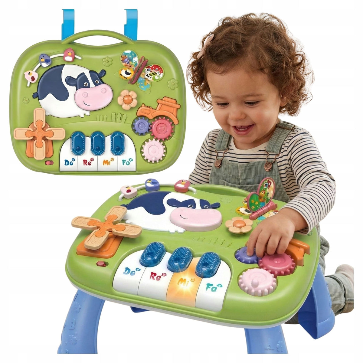 Sensory manipulation board piano table 3in1 moving parts 18mc