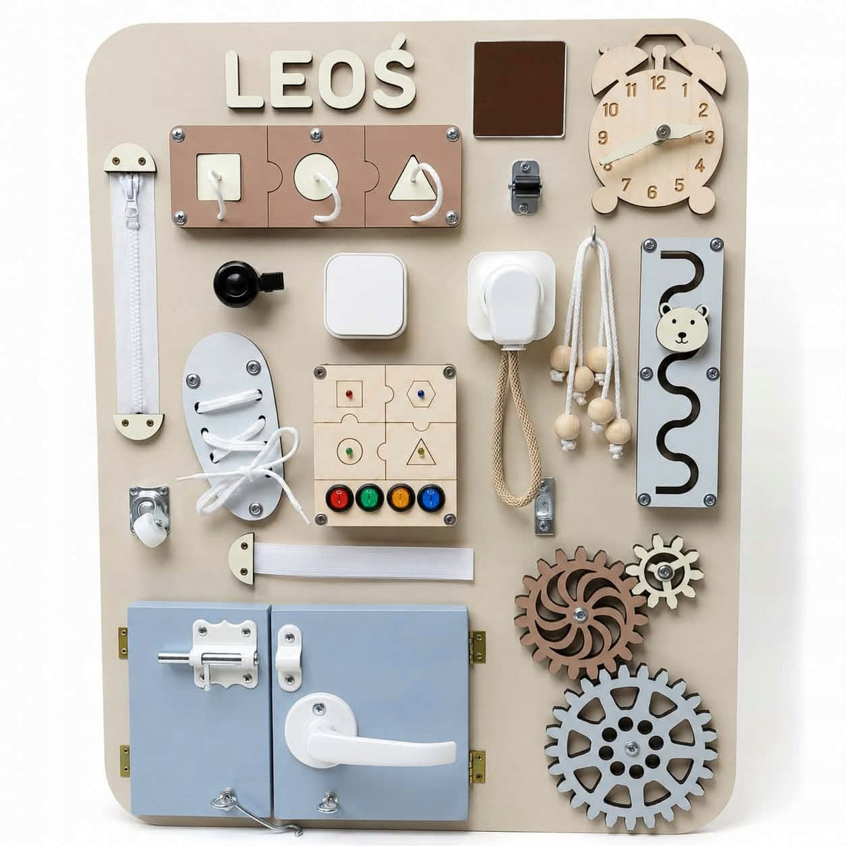 Sensory manipulation board with your child's name dlaGaGatka Manufacturer code GAG 7177