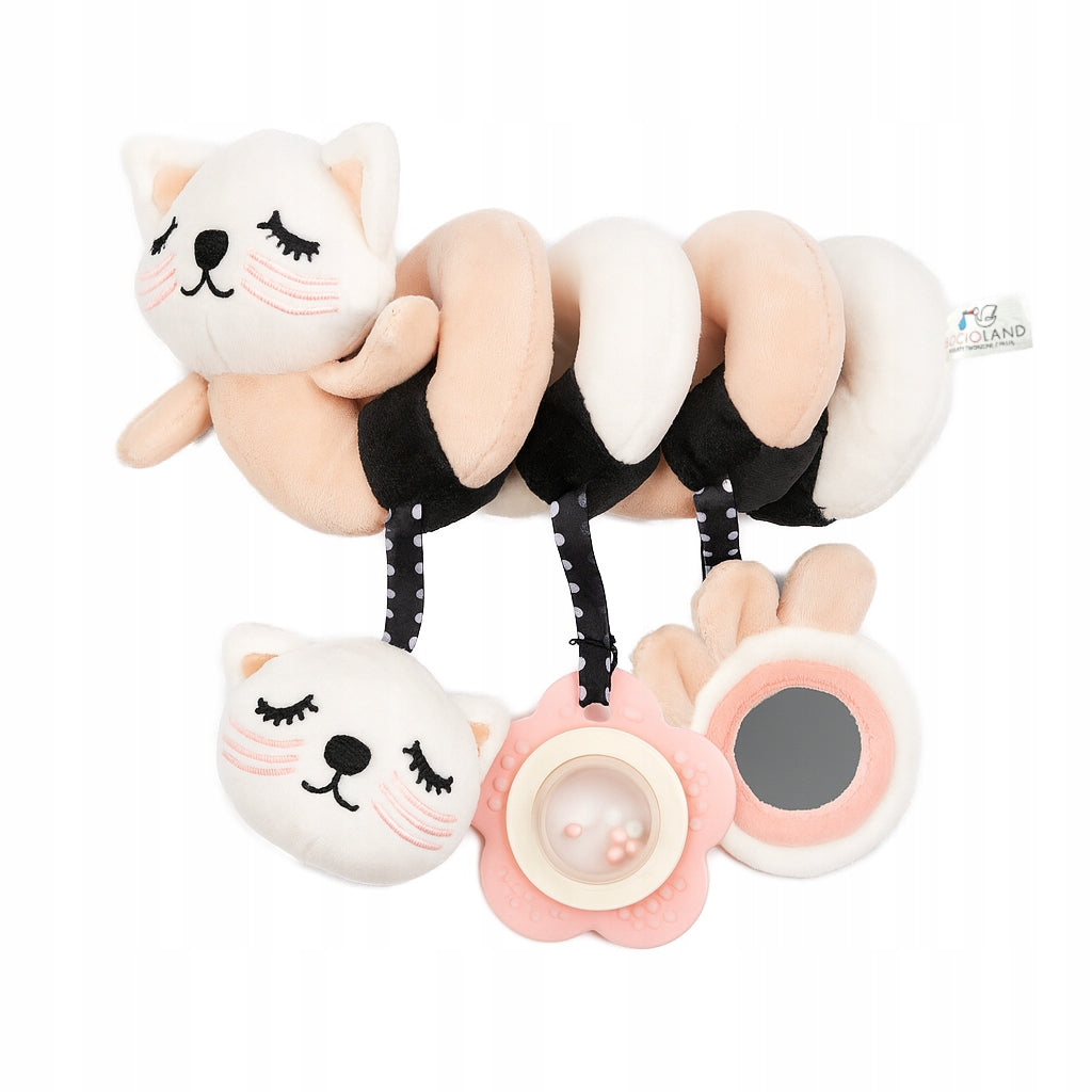 Sensory pendant plush Kitten with mirror and rattle Bocioland