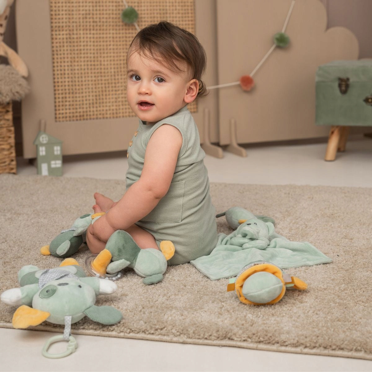 Sensory rattle for babies teether toy Lorelli dog Packaging status original