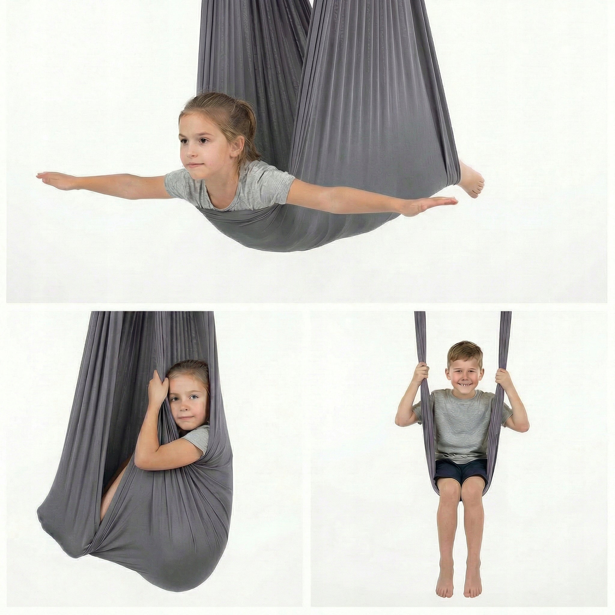 Sensory swing for children, hammock, sash| 3 m | Dark grey Manufacturer code KH-3X1.5M-DARKGREY