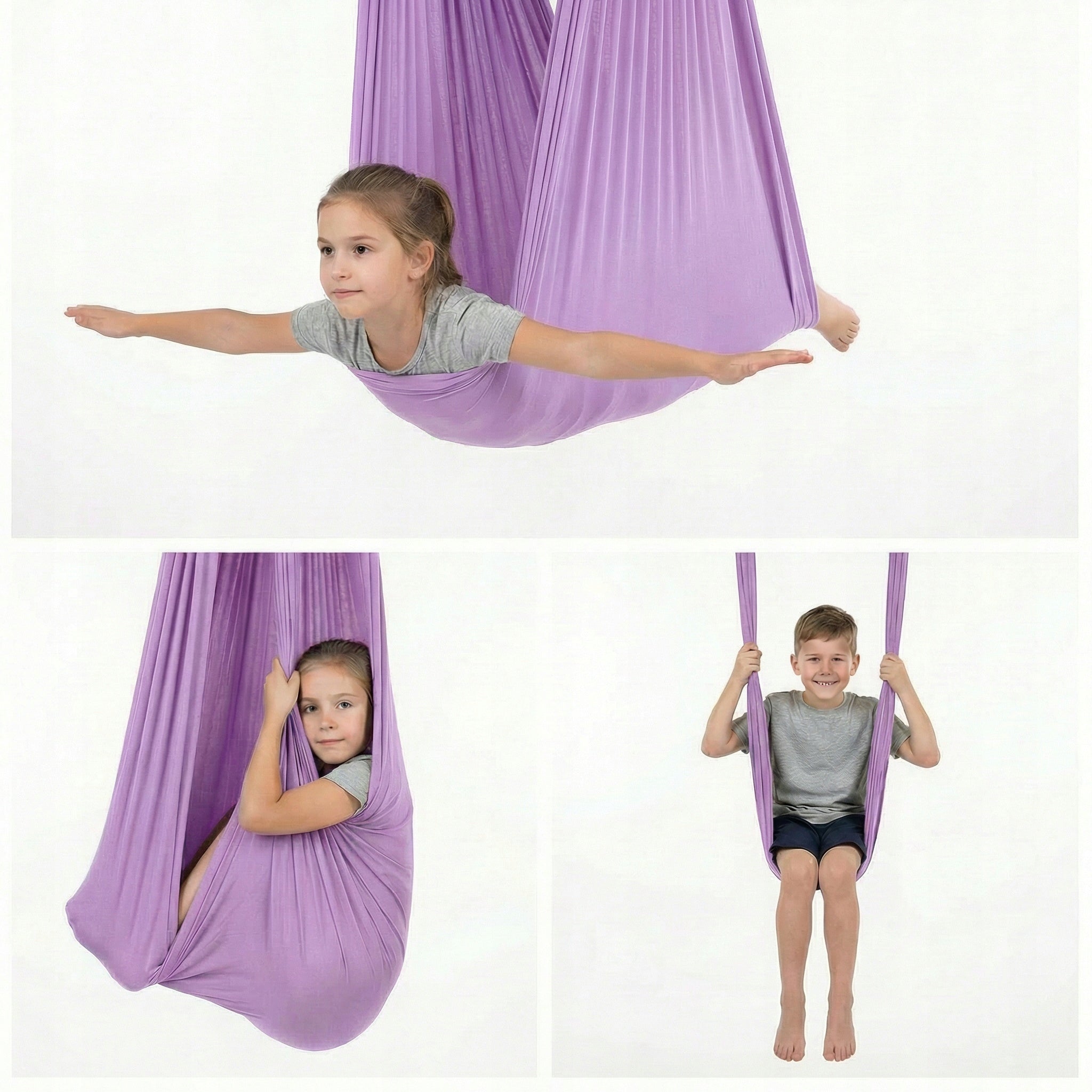 Sensory swing for children, hammock, sash| 3 m | Purple Manufacturer code KH-3X1.5M-PURPLE