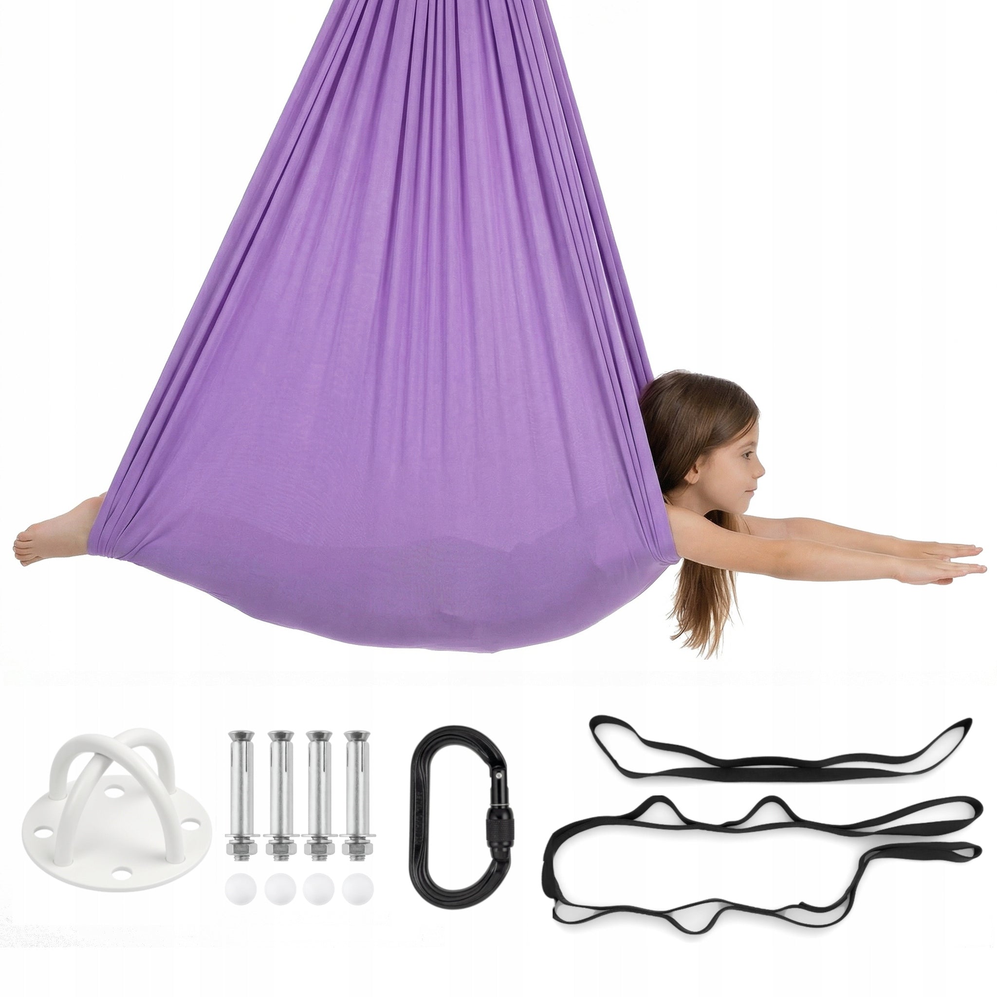 Sensory swing for children, hammock, sash| 3 m | Purple
