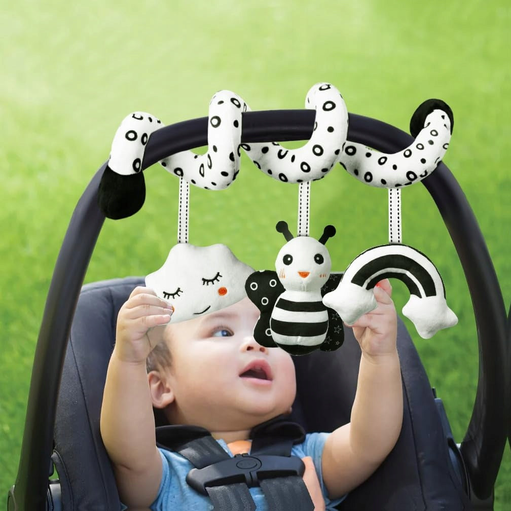 Sensory toy spiral contrast car seat black and white bee Brand no brand