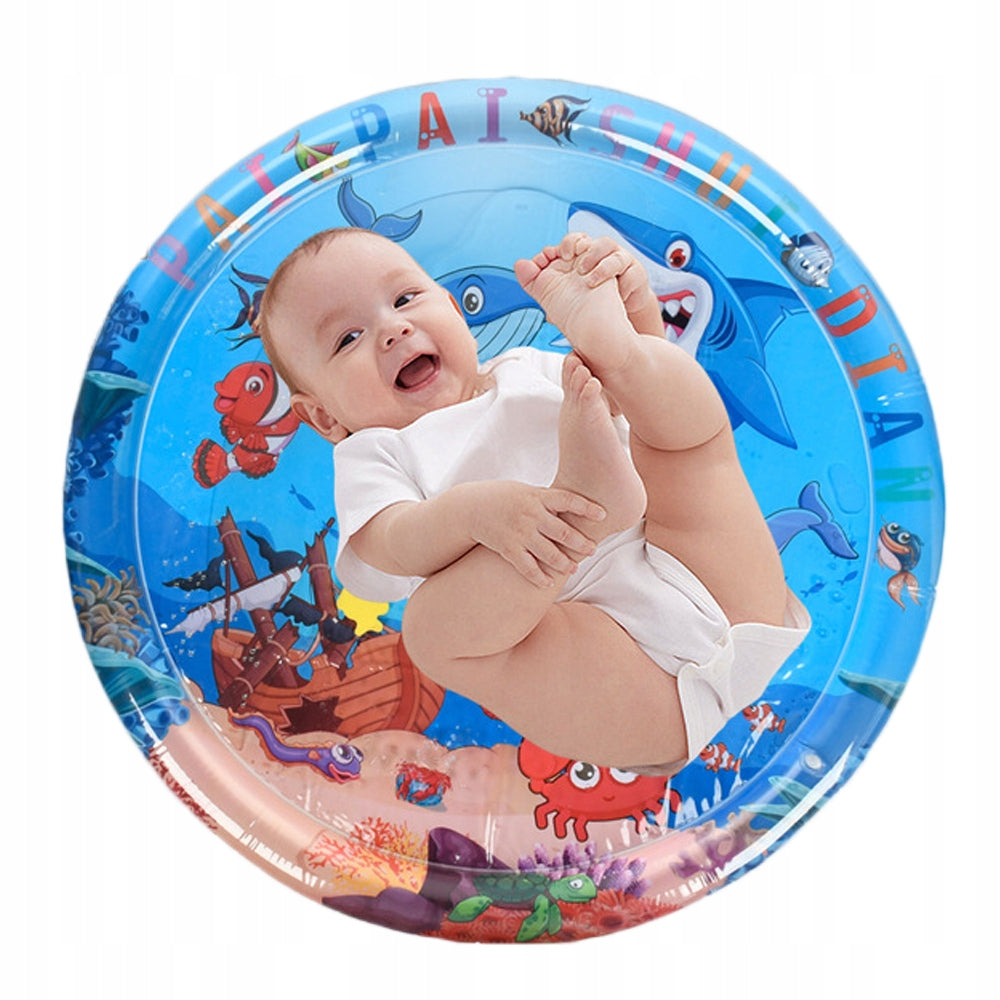Sensory water mat 100x100 cm for babies 3D shark toy