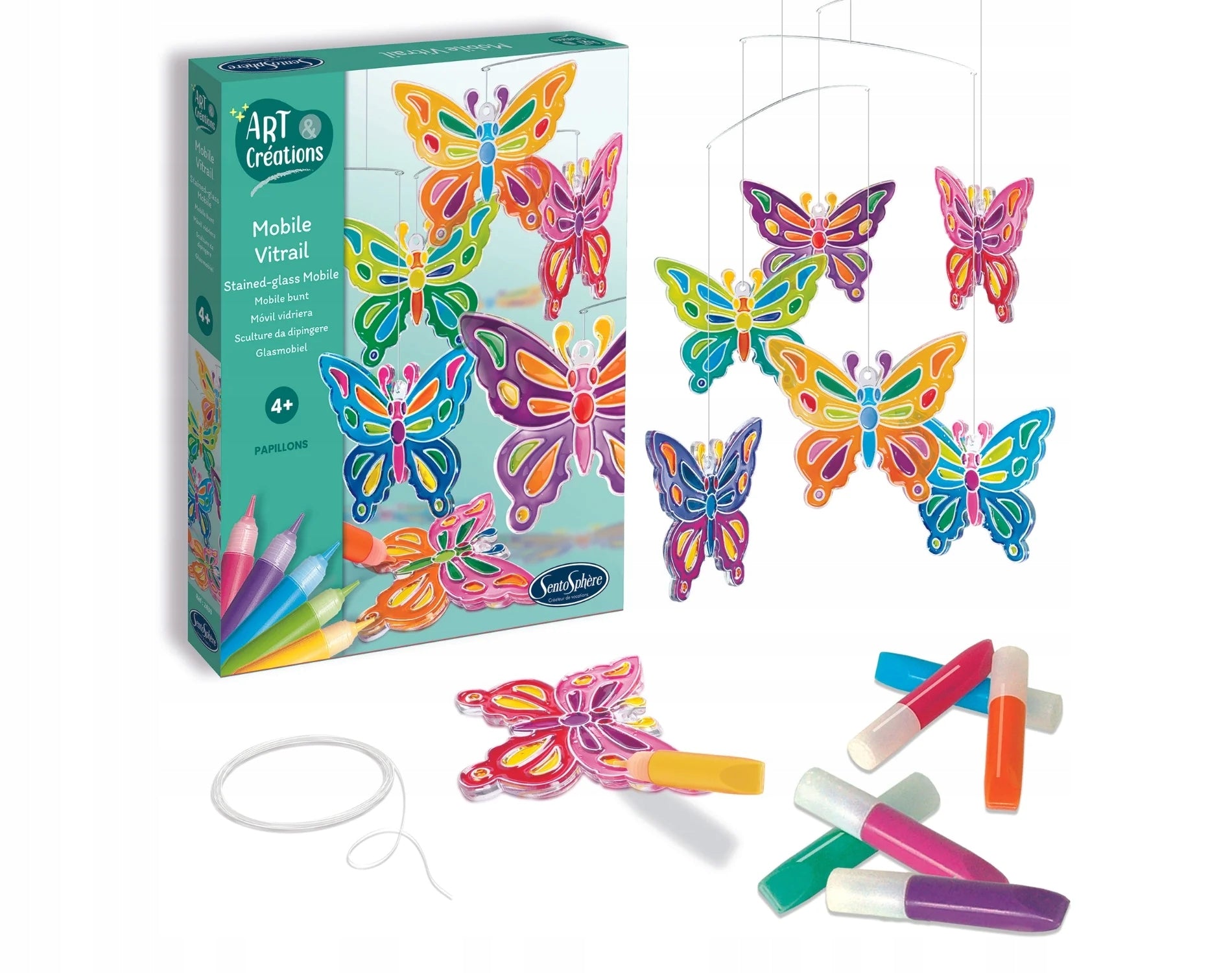 Sentosphere - France - Art&Creations - Hanging carousel stained glass Butterflies Brand Sentosphere
