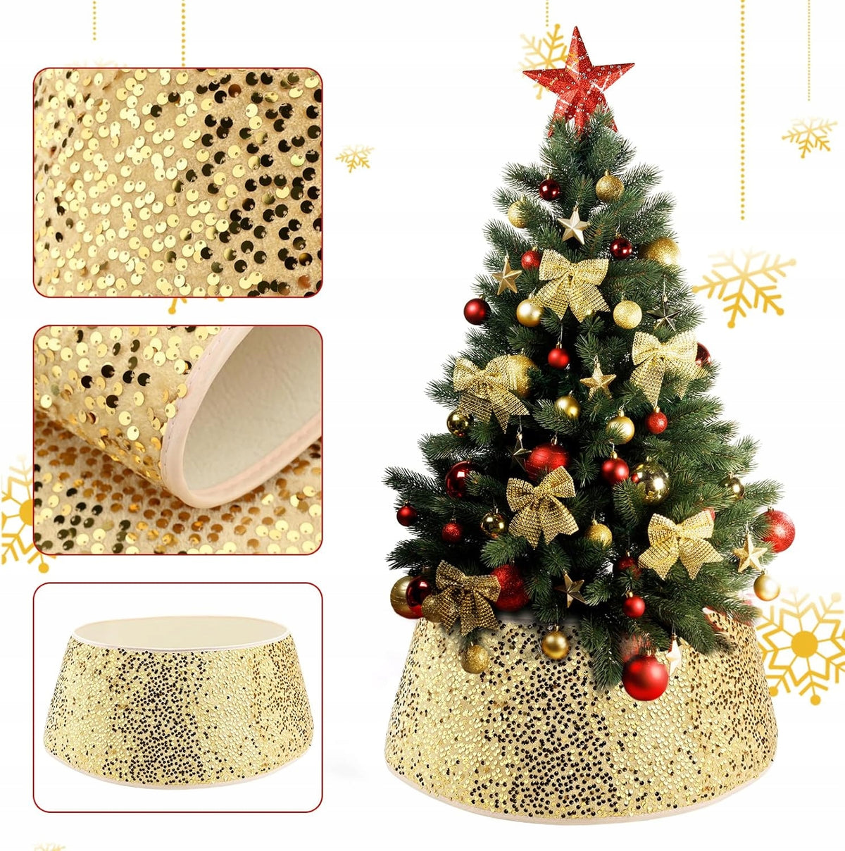 Sequin Christmas Tree Stand Cover Small | Decorative Christmas Tree Collar Manufacturer code B0DJ5BWP2X