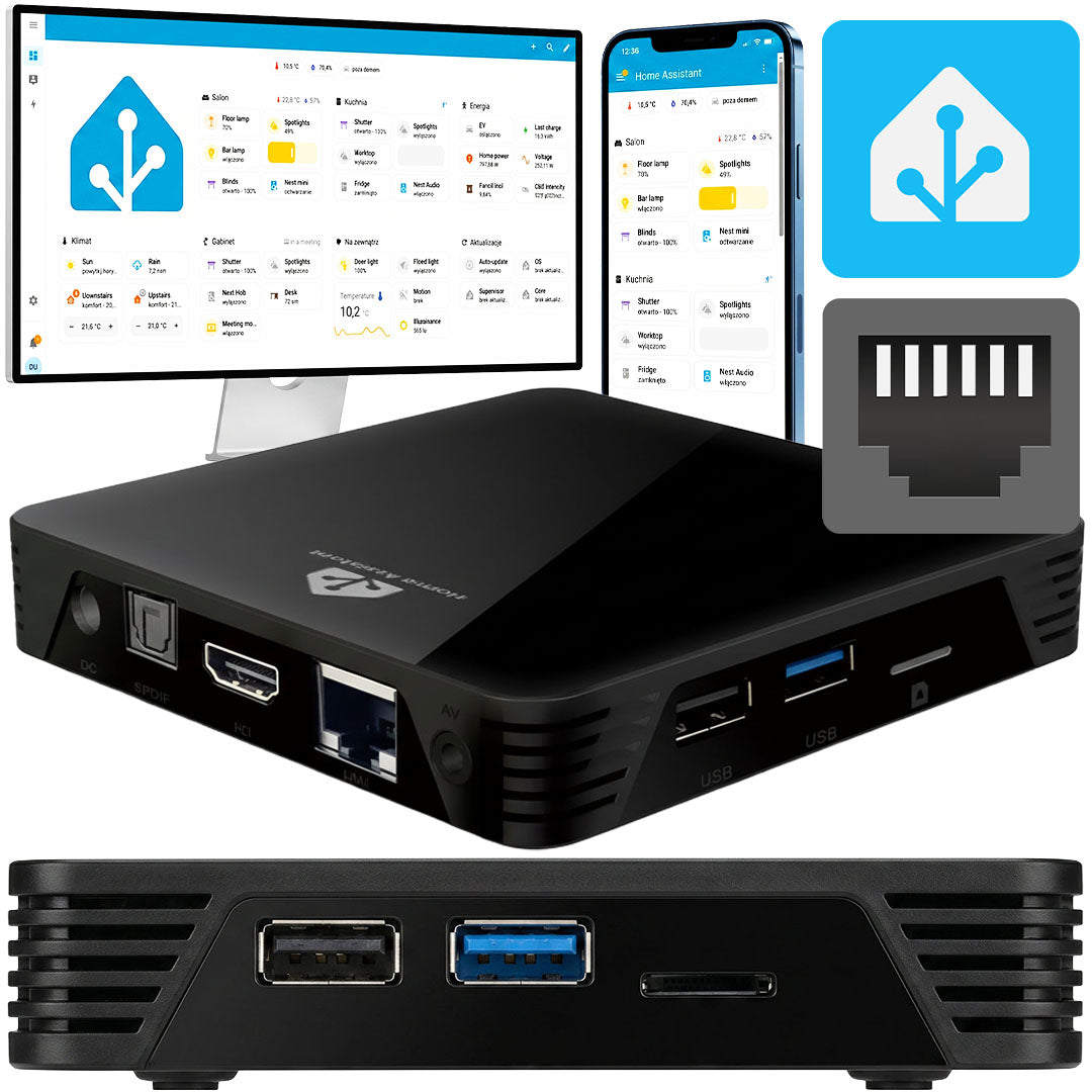 Server Home Assistant Green HABOX Smart Home HUB Ethernet HDMI USB 4GB RAM