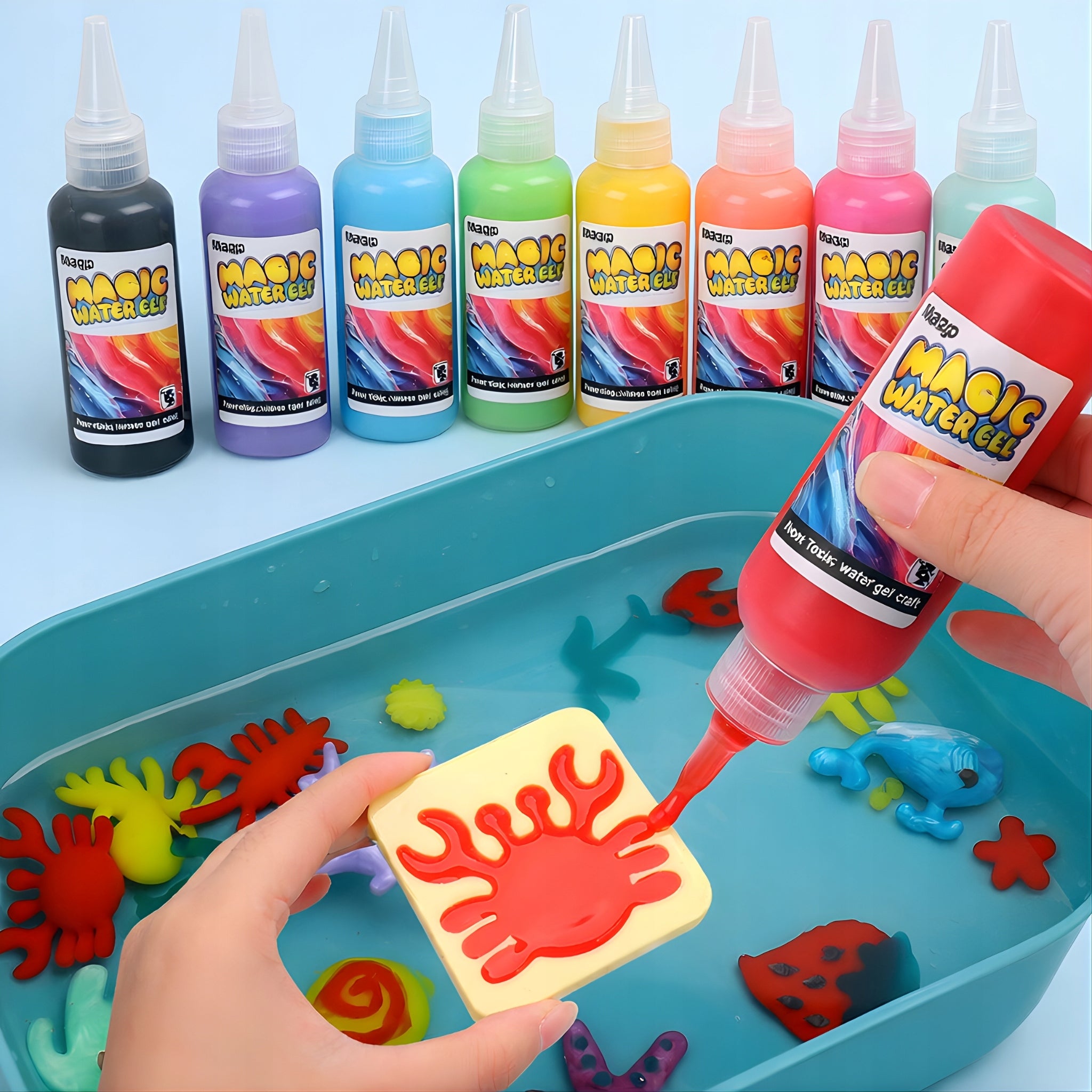 Set Creative Case 12 Colors Water Jellies Do It Yourself Gel Animal Kind 3D figures