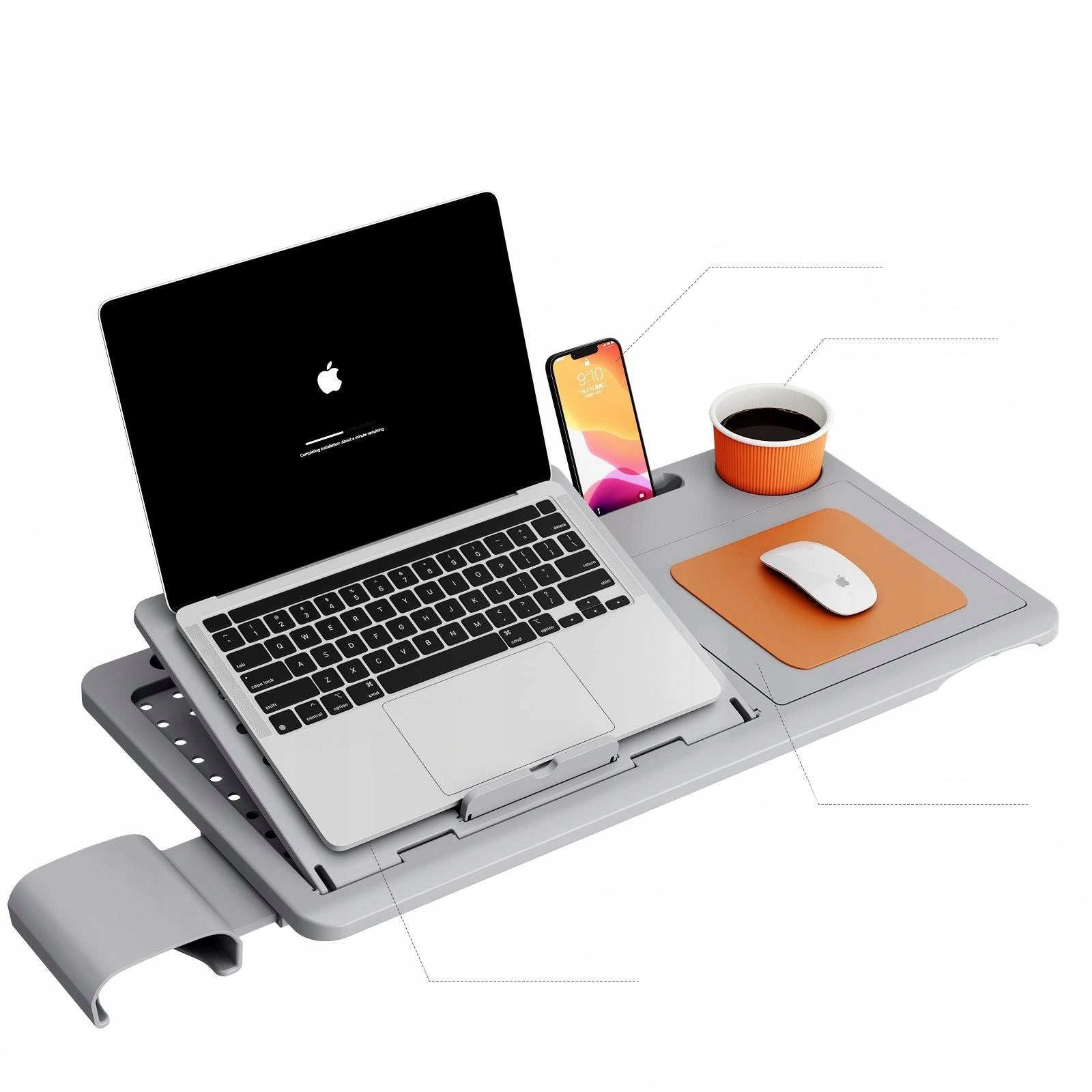 Set Ergonomic Armchair Newtral MAGIC H-003G Grey With Detachable Table Manufacturer code Newtral MAGICH-003G+Writing Pad Combo Pack