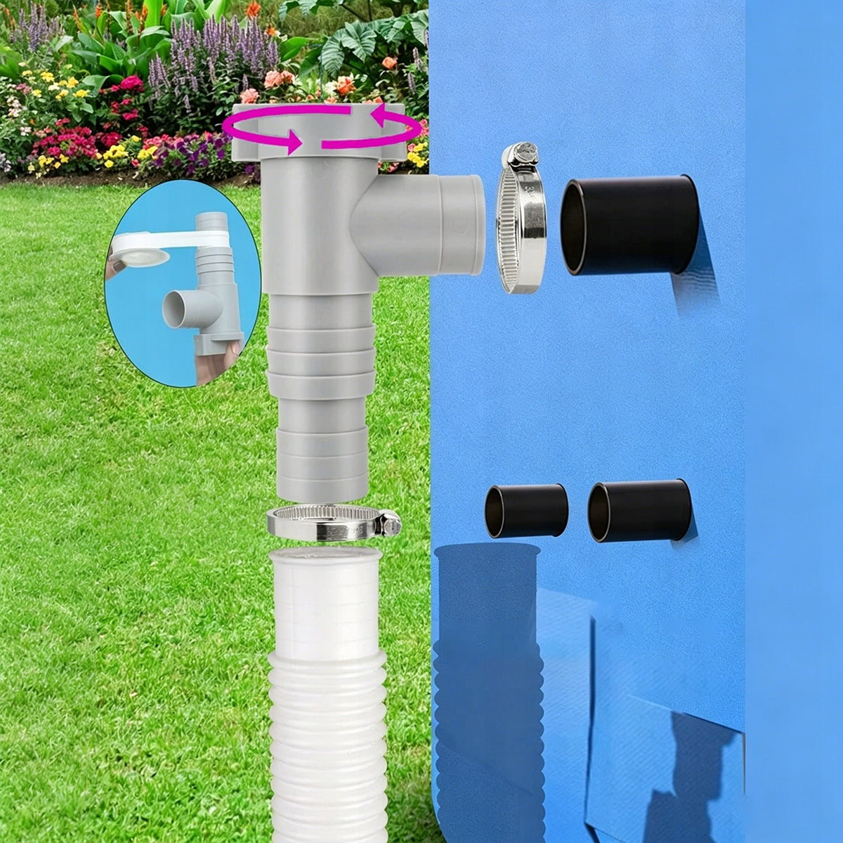 Set Faucet Closing Valve Fits Pool Pump 2PCS Manufacturer code 4059635538729