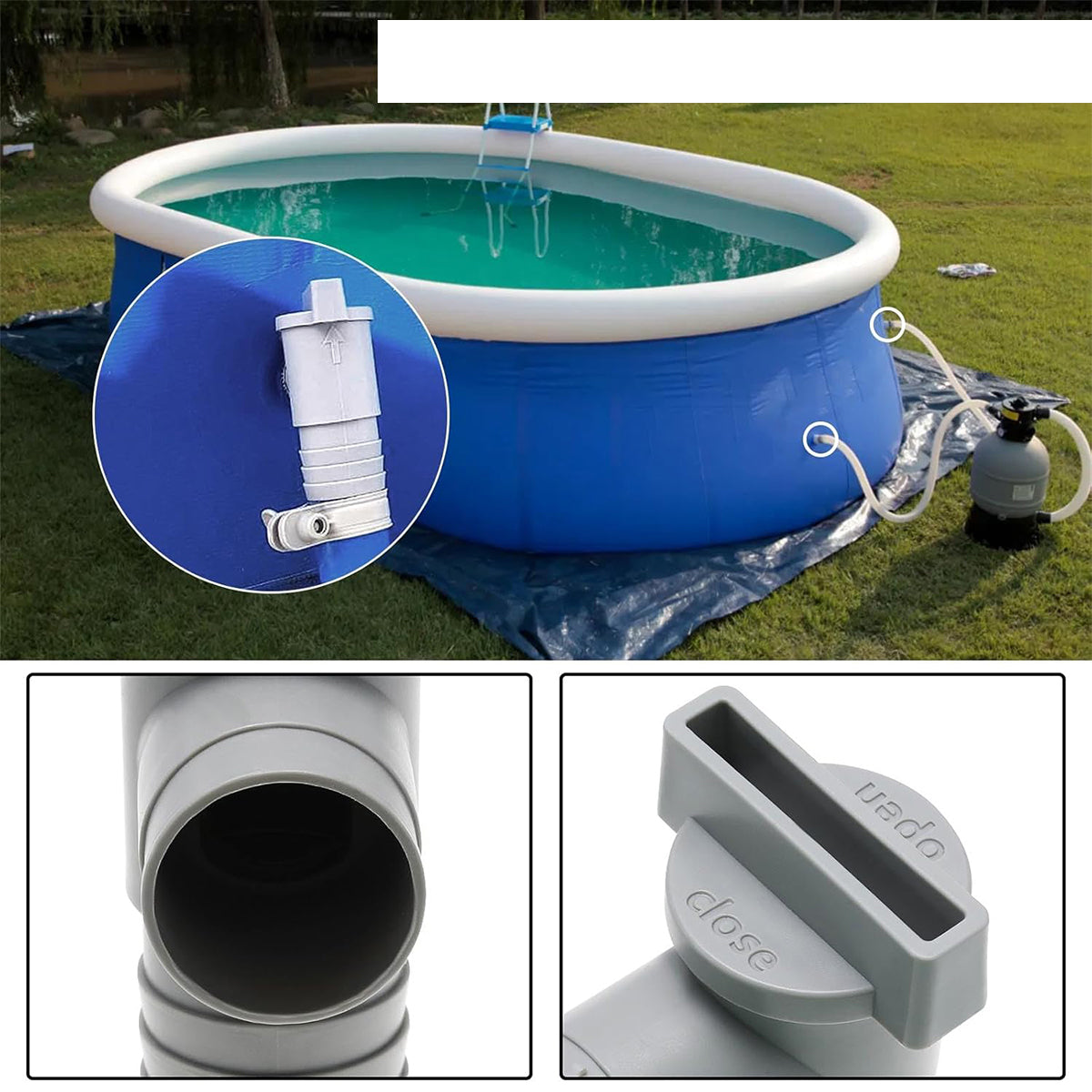 Set Faucet Closing Valve Fits Pool Pump 2PCS Packaging status original