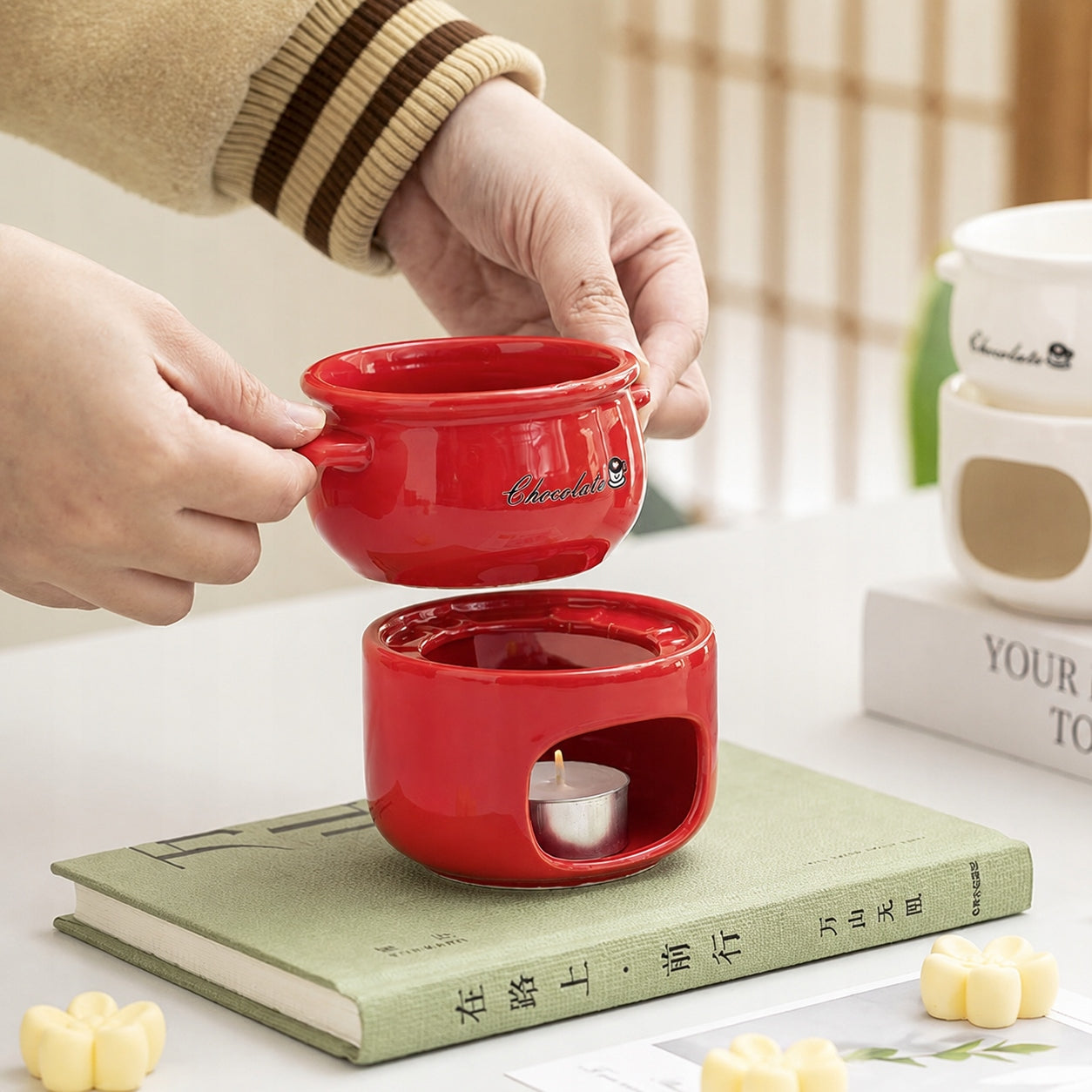 Set Fondue Chocolate Valentine's Day Gift for Girls Couples Anniversary EAN (GTIN) 5905353007957