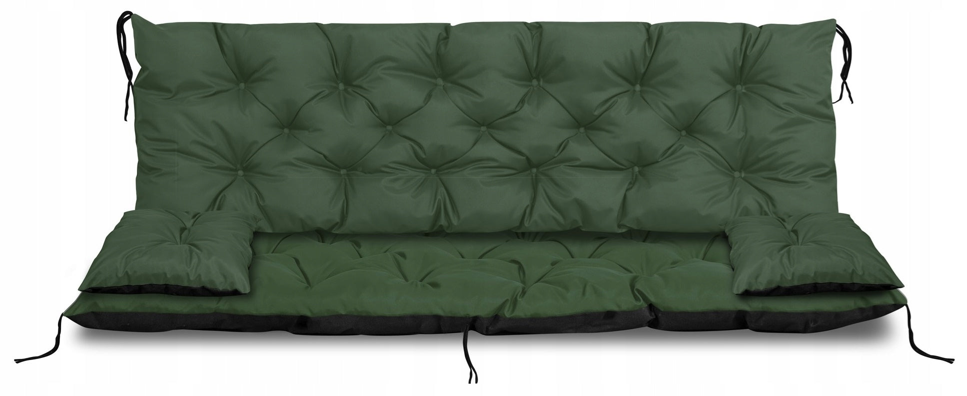 Set Garden Cushion 180x60x50 cm for Bench Swing Waterproof Green Pillow length 180 cm
