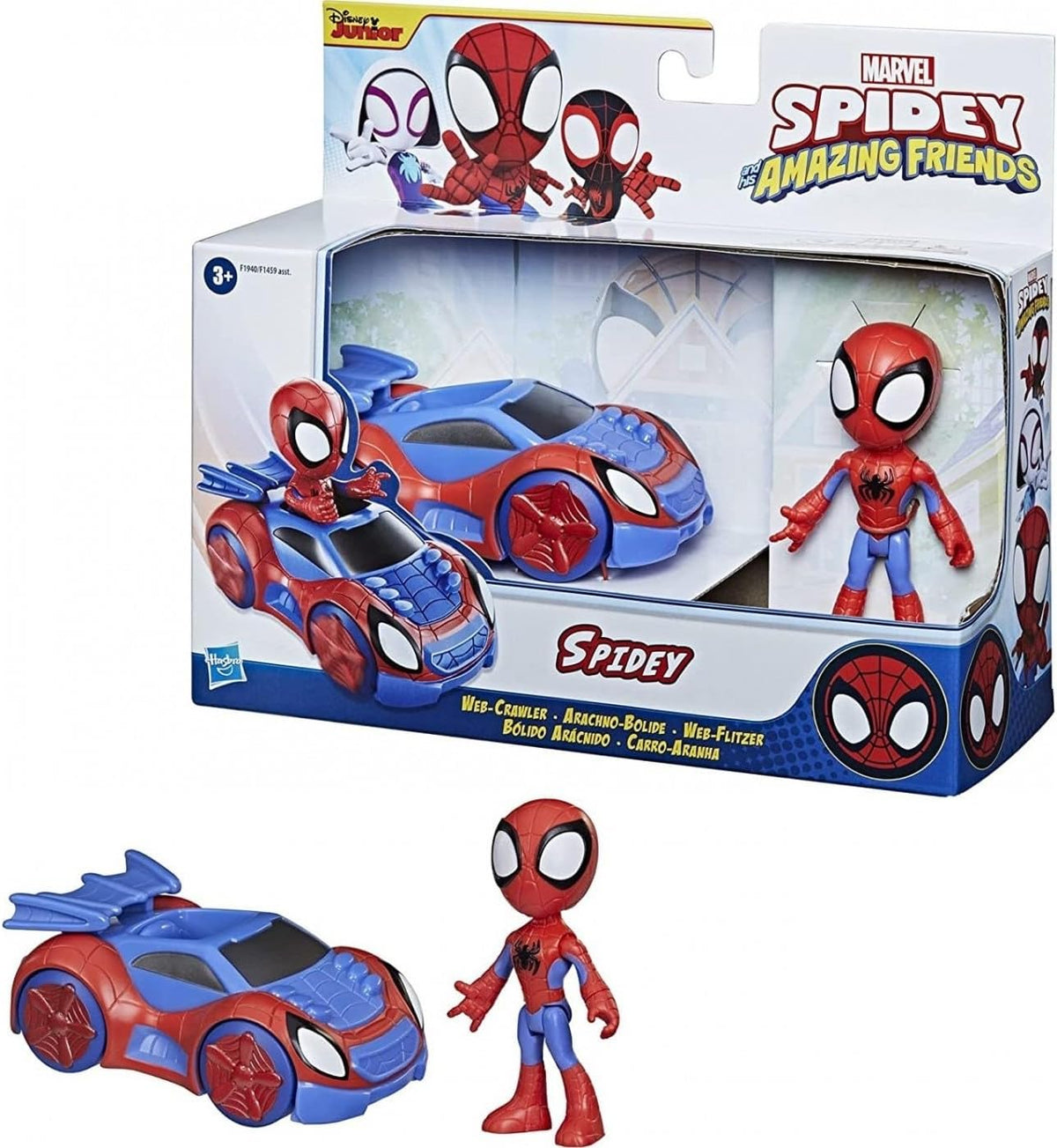 Set HASBRO: Figurine SPIDEY SPIDERMAN +vehicle Web-Crawler Ruch.elem.F1940