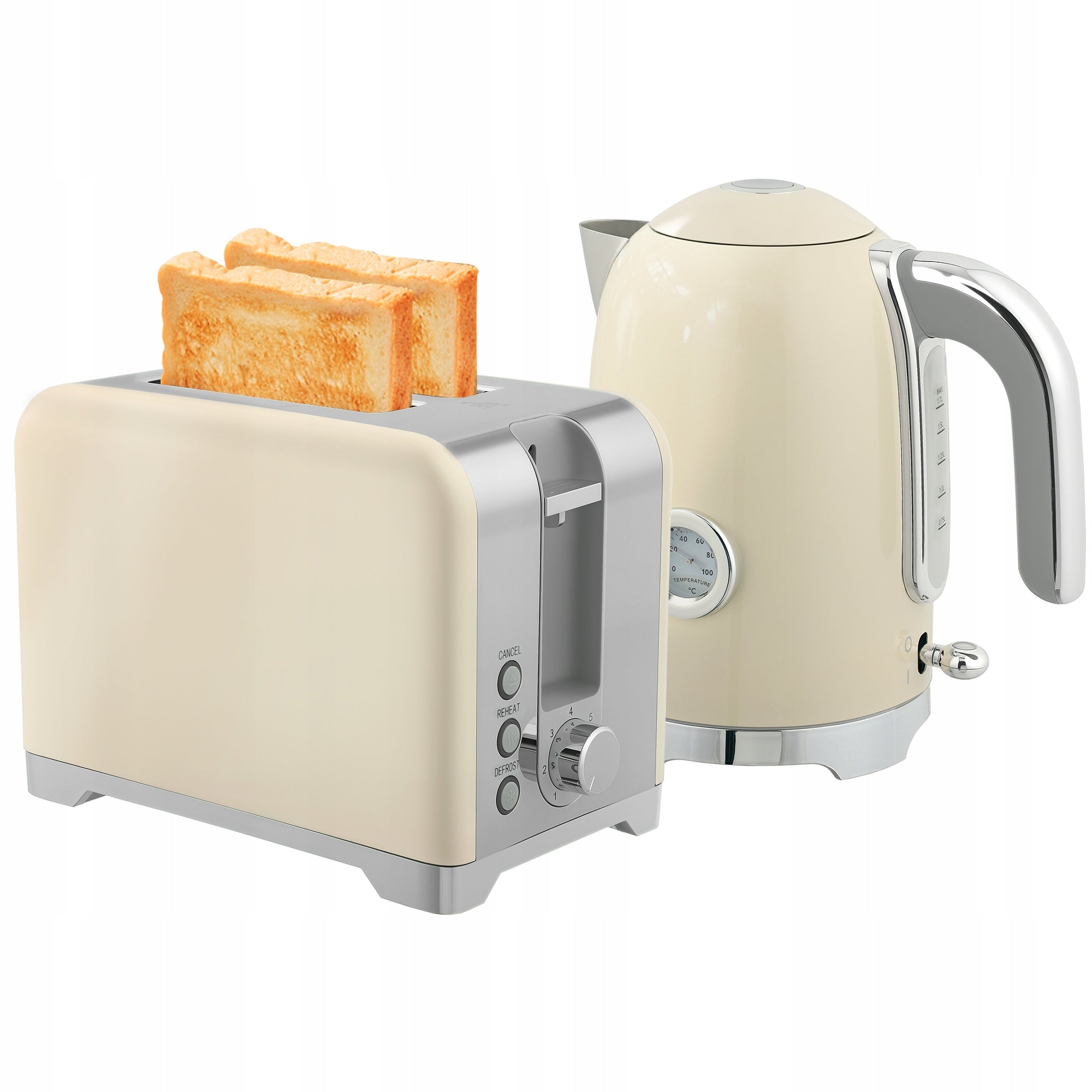 Set HOMCOM Kettle Toaster, 2200W, 1,7L Kettle, Toaster for 2 slices