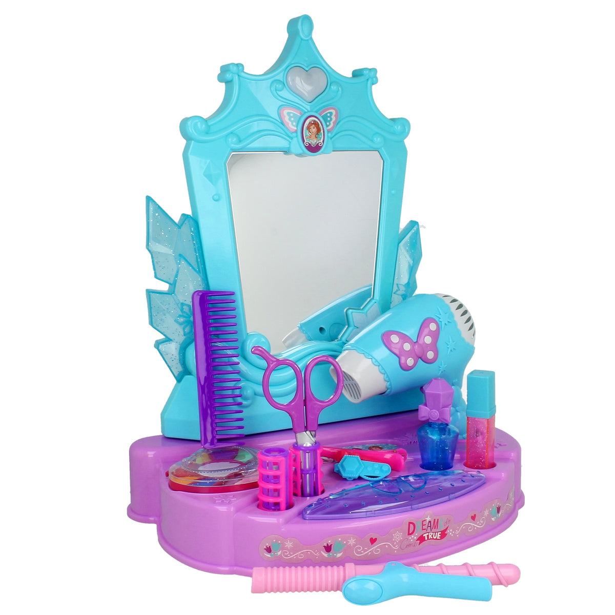 Set Hairdressing Dressing Table for Girls Ice Styling LED Dryer
