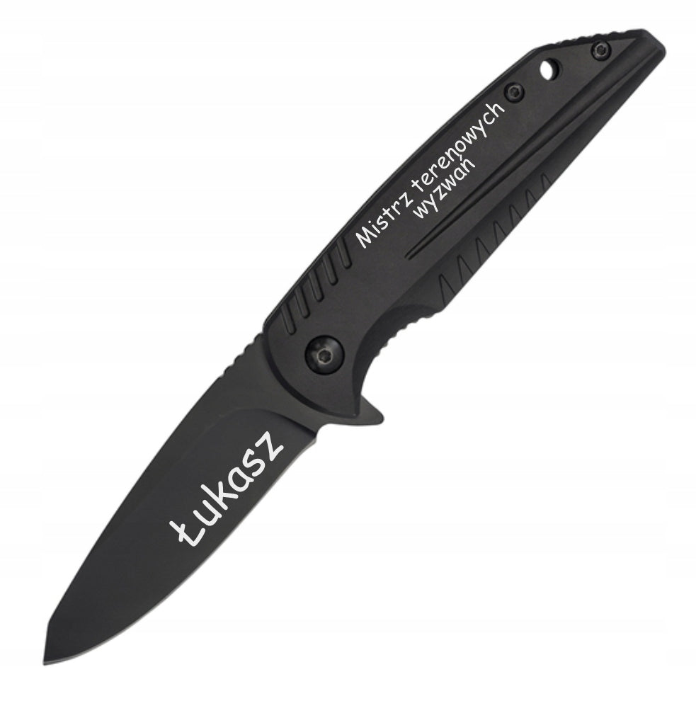 Set KNIFE Black Folding LED FLASHLIGHT with ENGRAVING FREEBIE for Grandpa's Dad Model inny