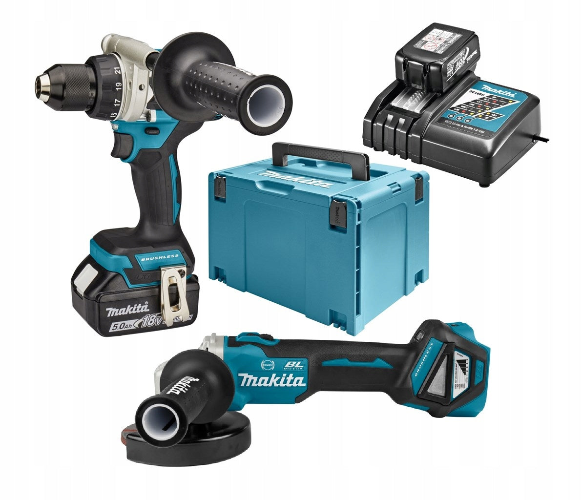 Set Makita DDF486 DGA513 18V 5AH cordless grinder NEW