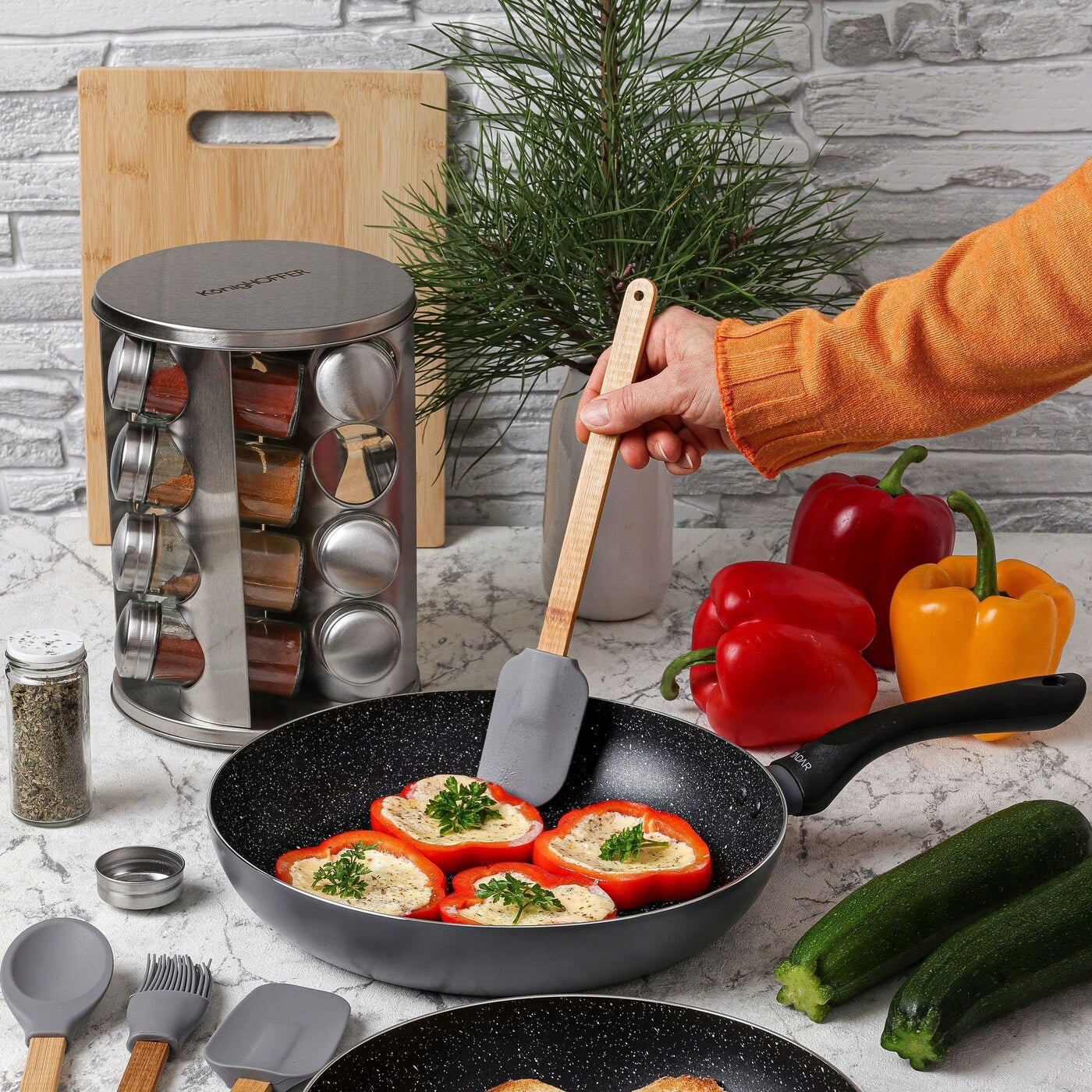 Set PAN INDUCTION with Lids GAS Tadar Amarantina Grey 20/24/28 Packaging status original
