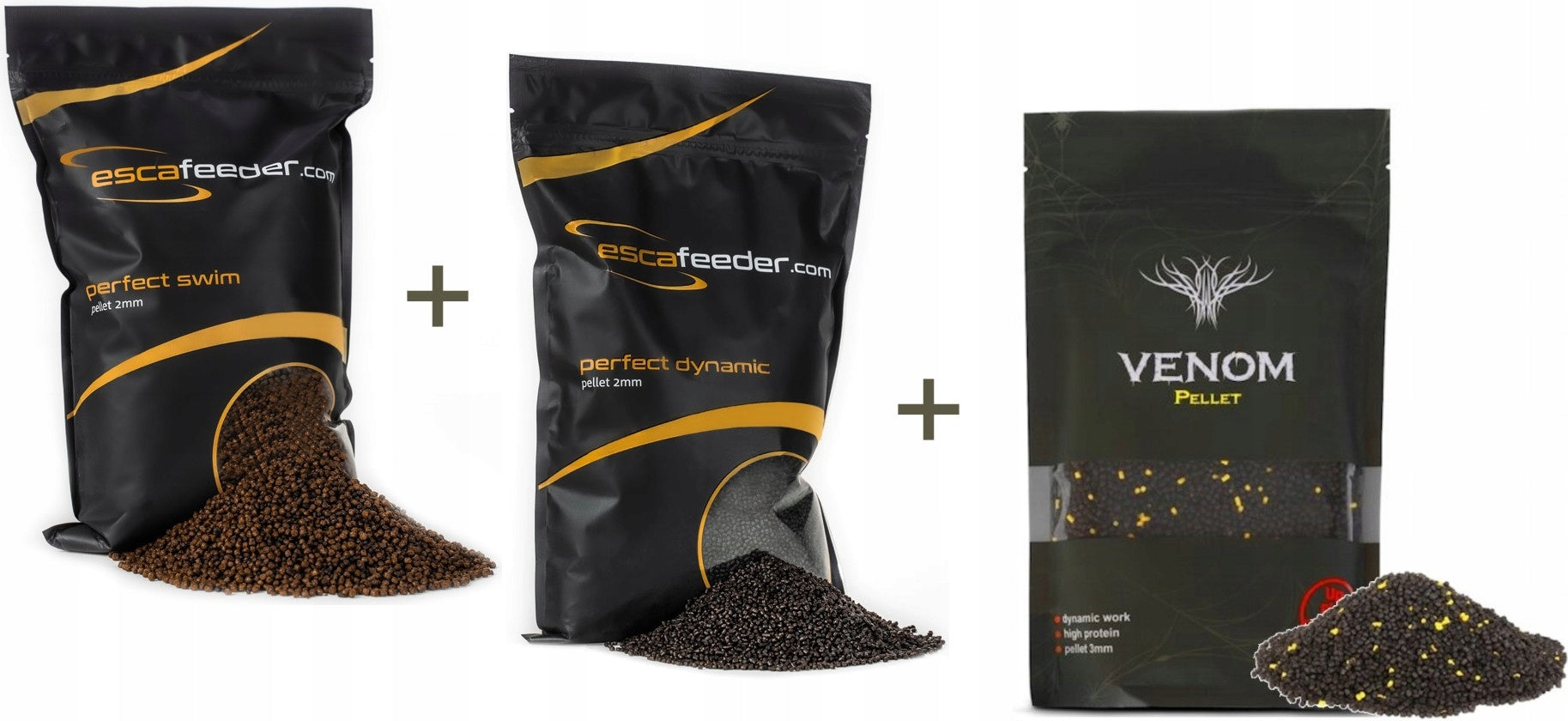 Set Pellet 800g Esca Feeder Swim+Dynamic+Up Fish Venom