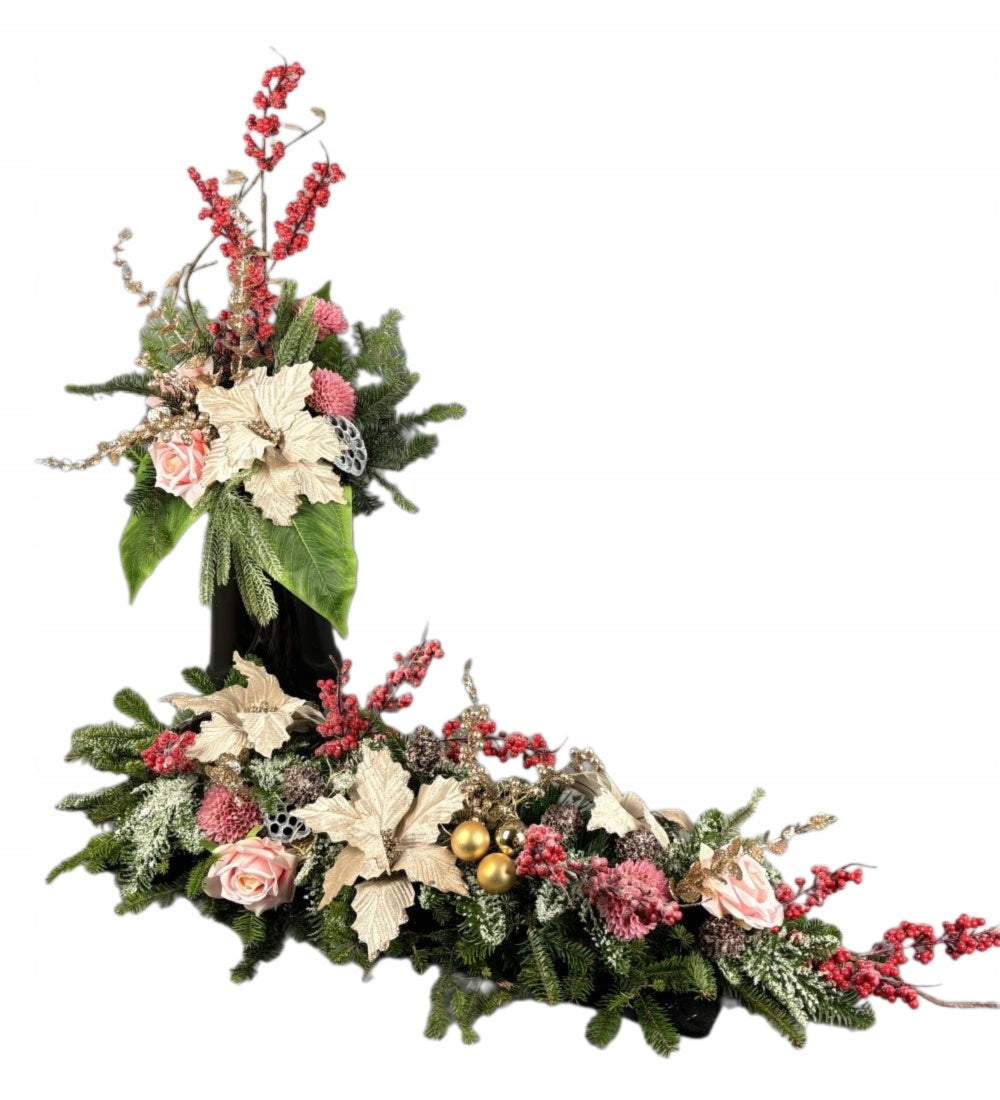 Set for Cemetery for Christmas Pink and Red