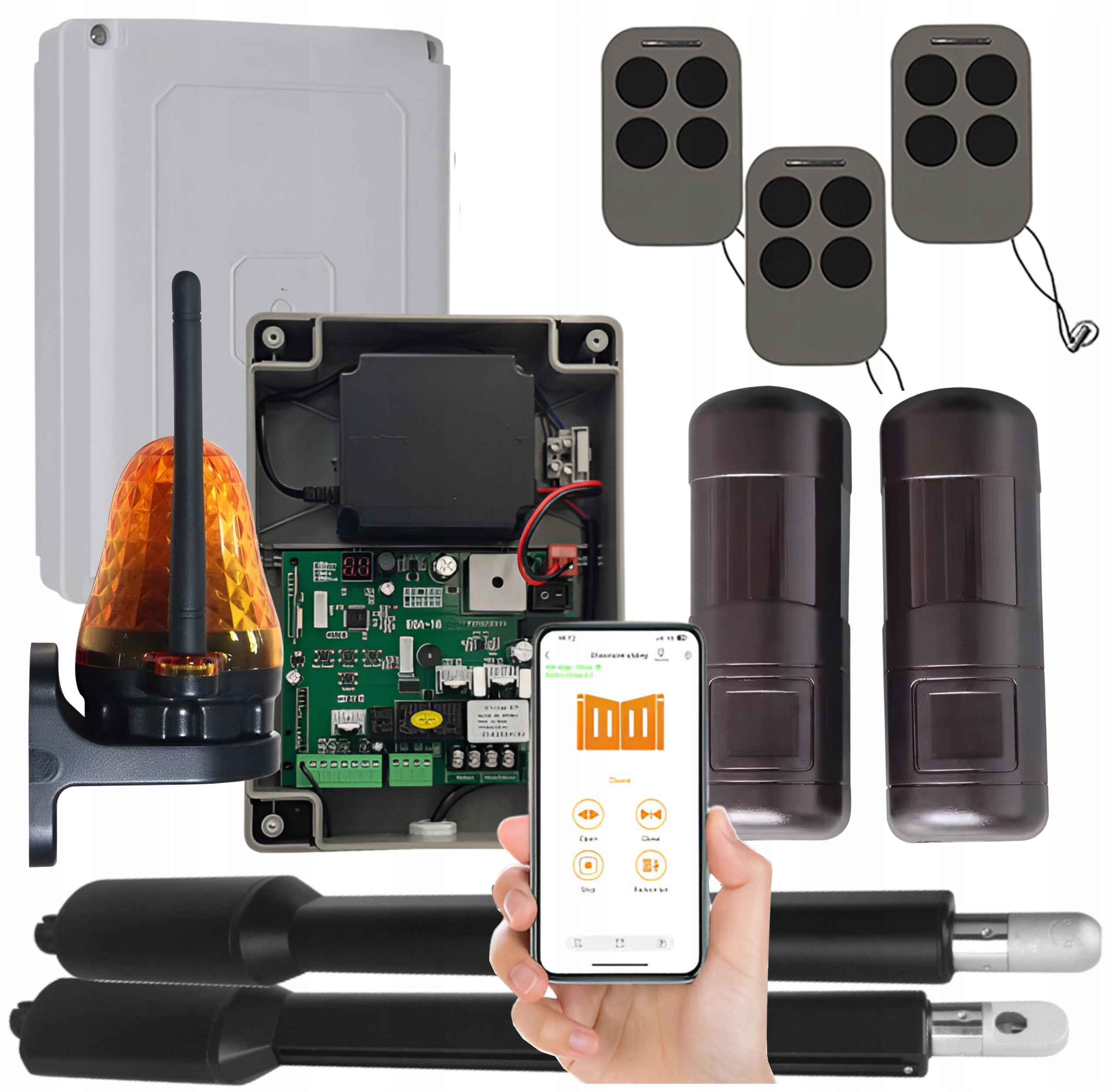 Set for Double Wing Gate NX300 2x3m 600kg WiFI BT Photocell 3xPilot