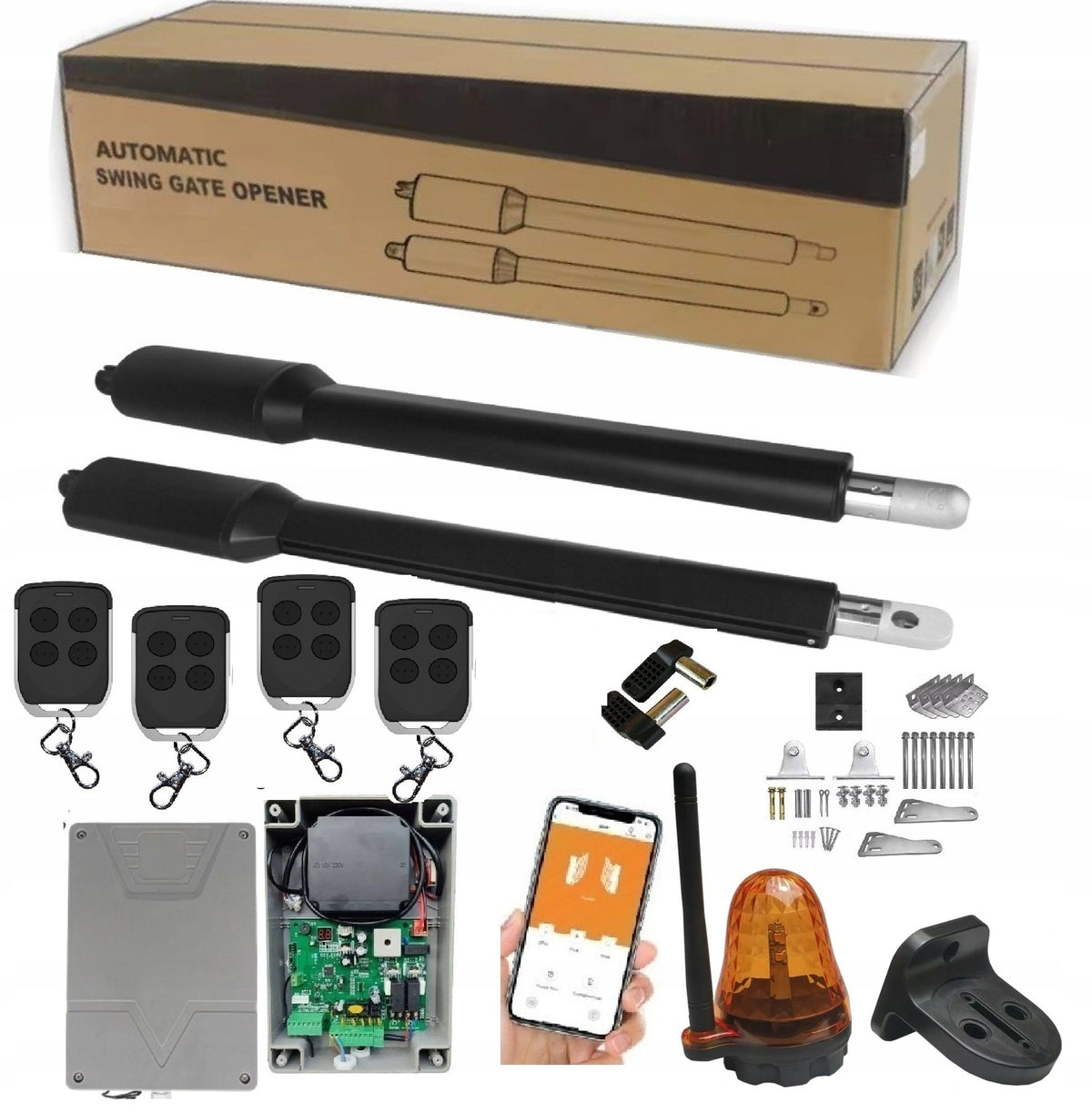 Set for Double Wing Gate NX300 2x3m 600kg WiFI SW300 4xPil LAMP