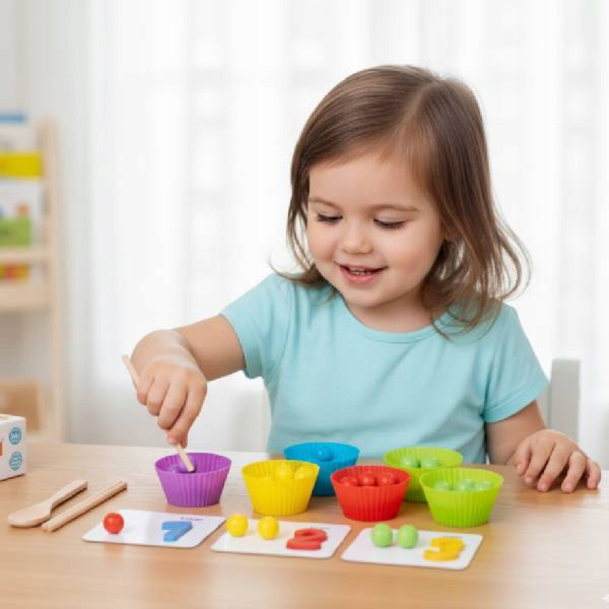 Set for Learning Arithmetic Counting for Children Montessori Numbers Balls Packaging status original