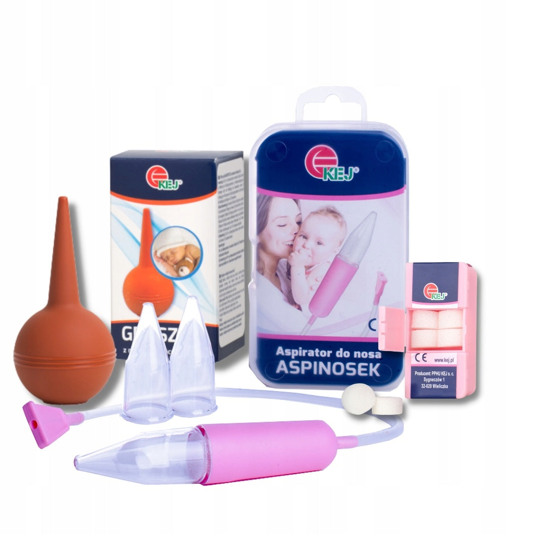 Set for clogged nose ears for babies pear and nasal aspirator KEJ Packaging status original