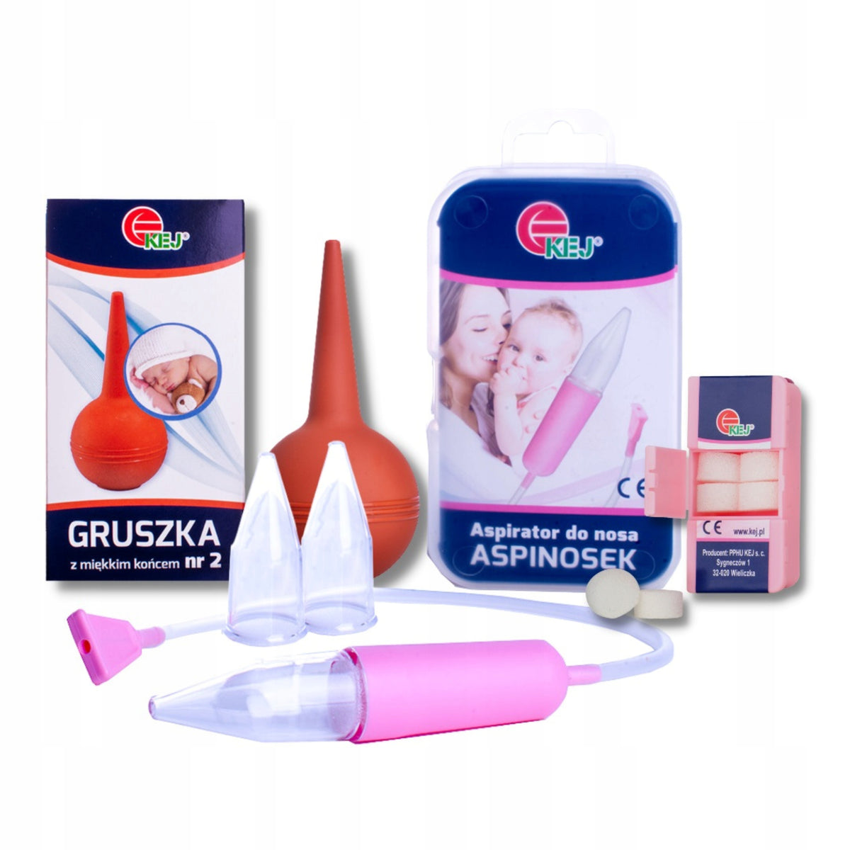 Set for clogged nose ears for babies pear and nasal aspirator KEJ