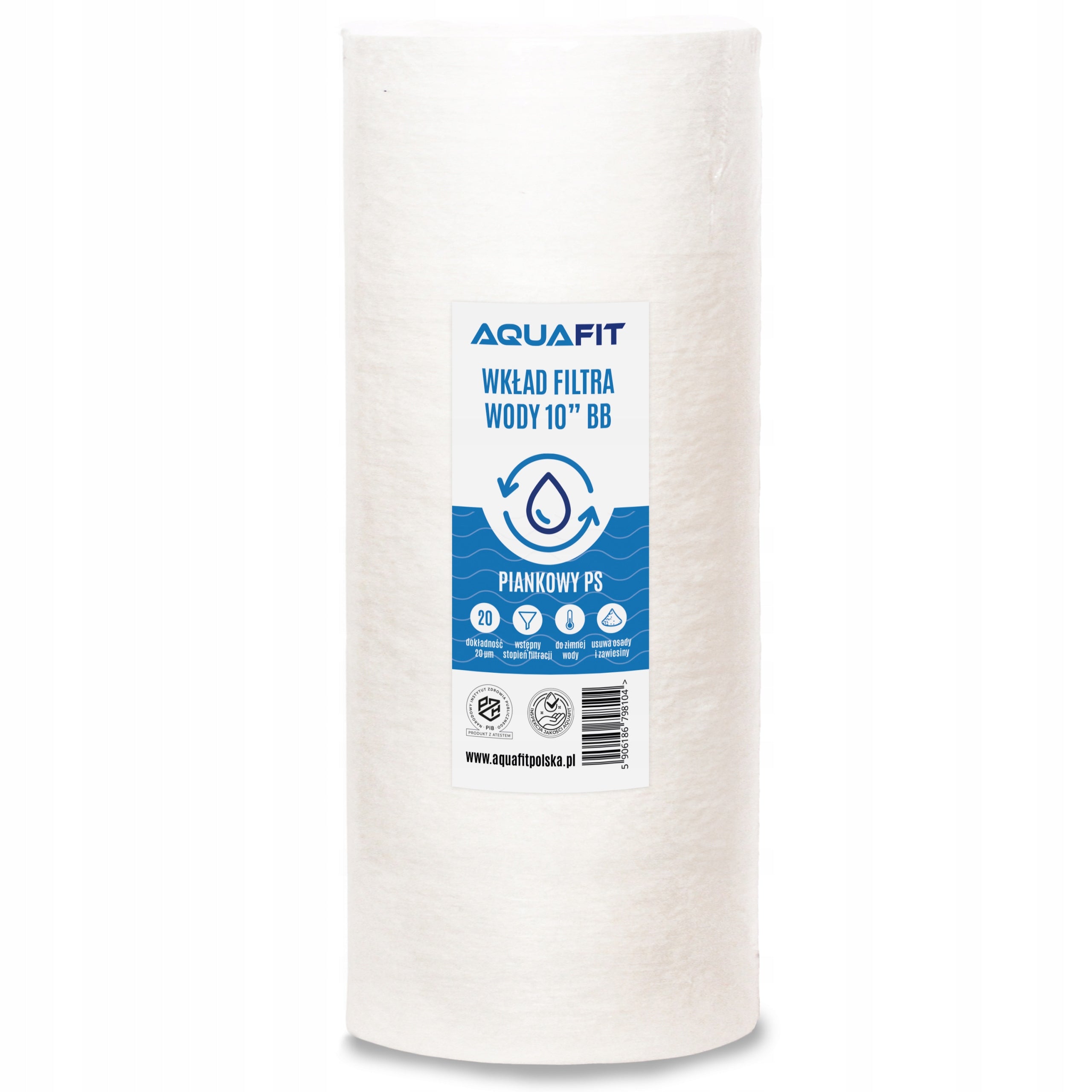 Set of 10" BB Big Blue Water Filter Cartridges for the Whole House AQUAFIT Manufacturer code 01100000038