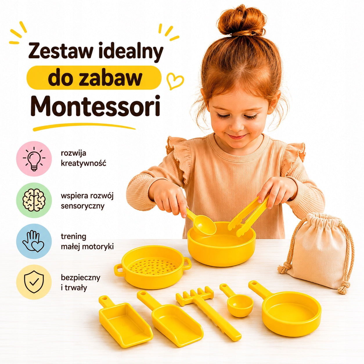 Set of 10 Montessori accessories for children for sensory mixtures Manufacturer code 5906302644315