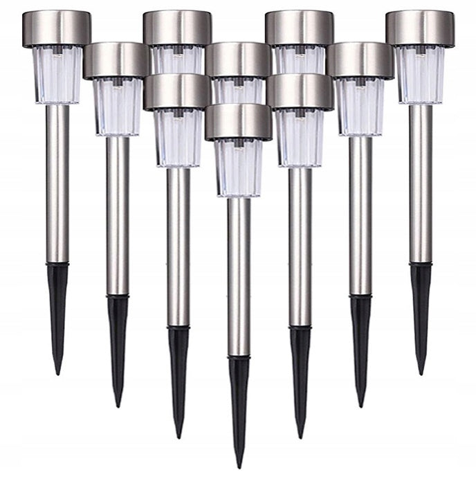Set of 10x Garden lamp SOLAR small Inox LED lamp color COLD Packaging status original