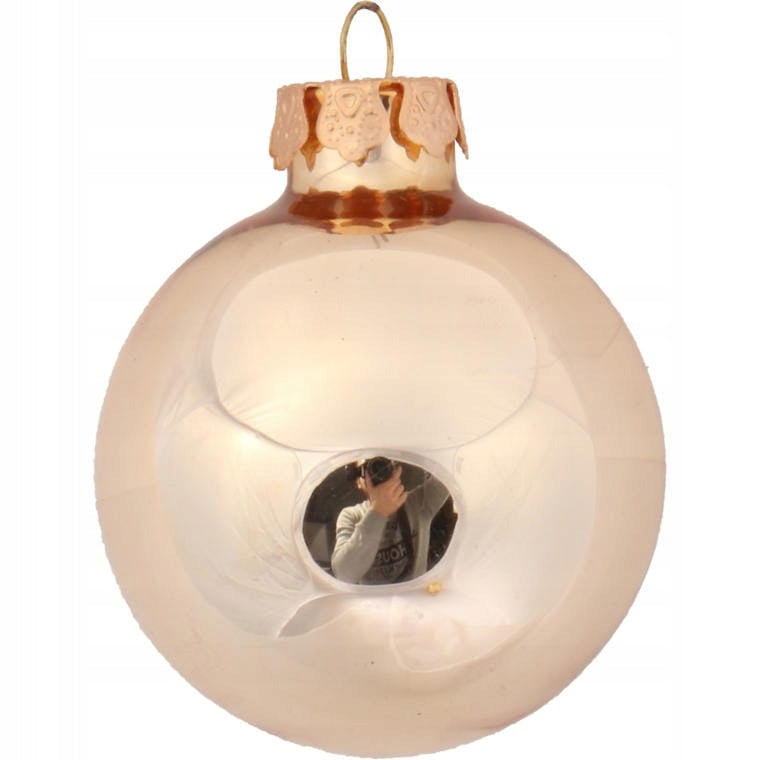 Set of 12 glass baubles mix gloss matt gold 6 cm FOR DECORATING REED Brand Goliat