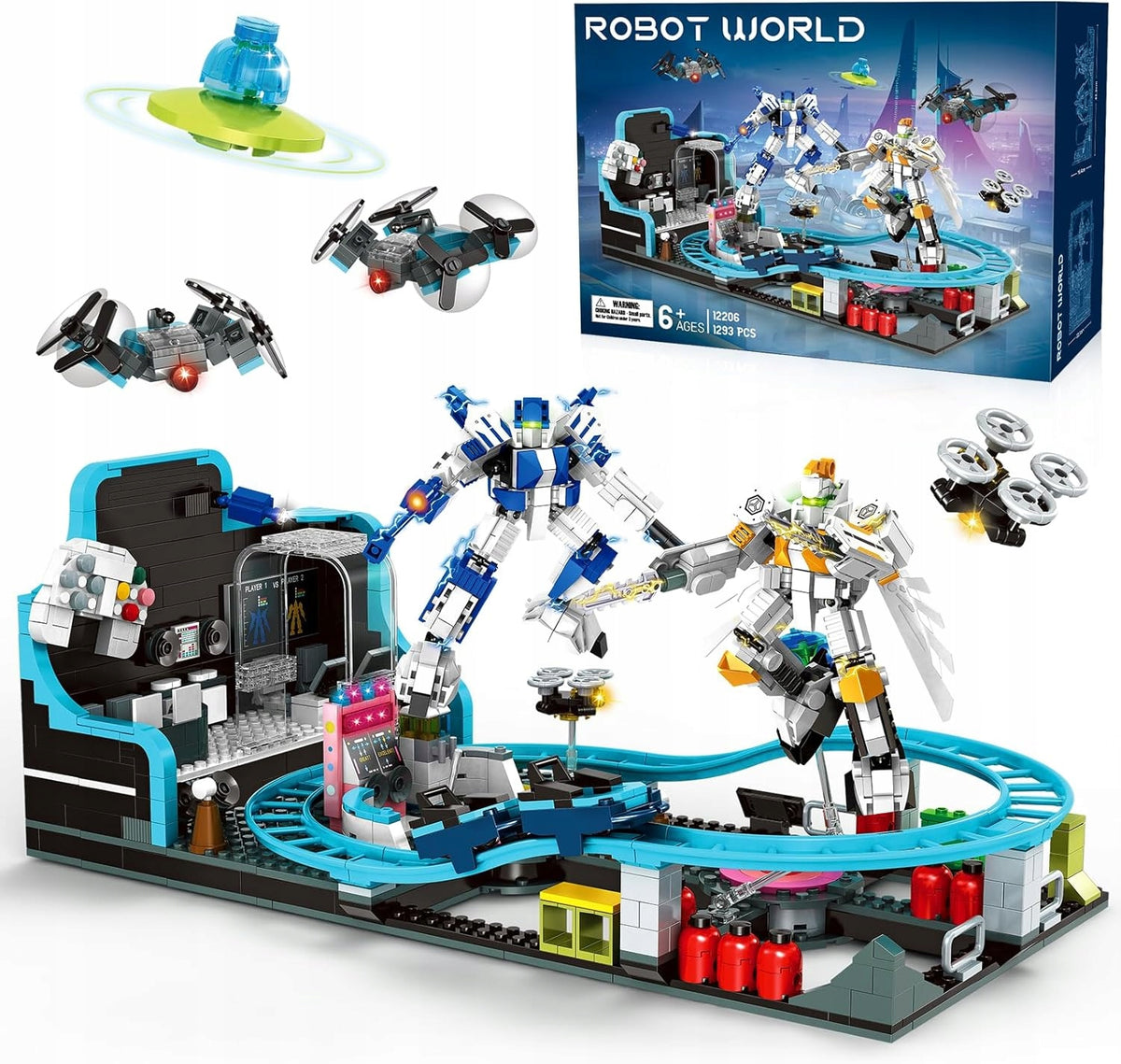 Set of 1293pcs Blocks Mountain Queue Robots 6+