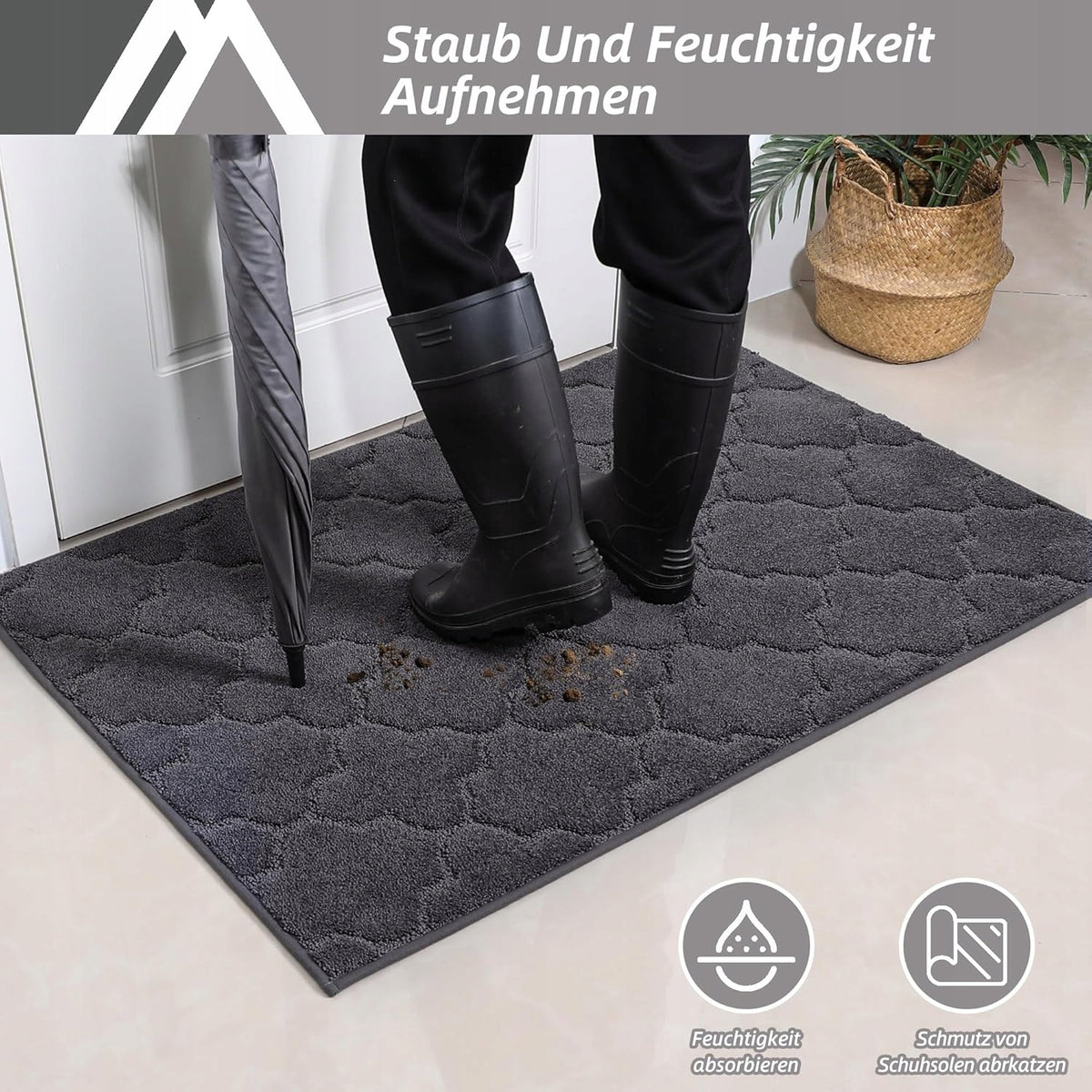 Set of 15 COSY HOMEER mats for stairs, 70x22 cm, non-slip, grey Brand no brand