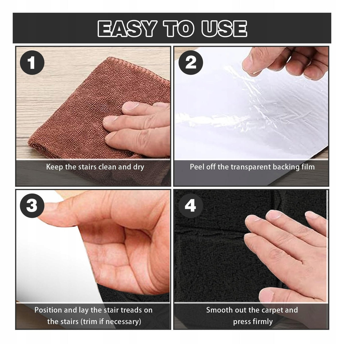 Set of 15 self-adhesive mats - 55 x 19 cm Length 19 cm