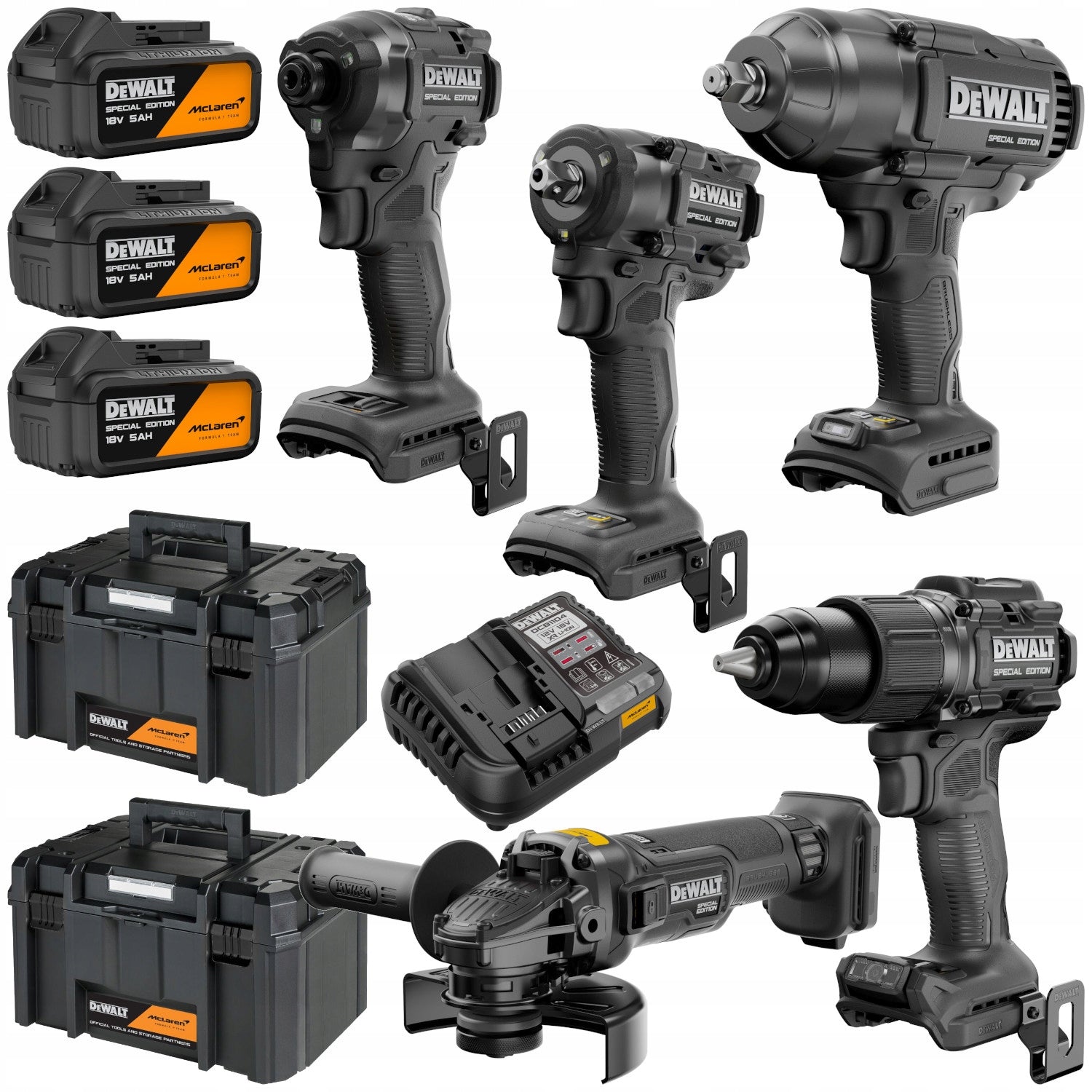 Set of 18V Wrench Screwdriver Grinder Dewalt McLaren DCK5222MP3T