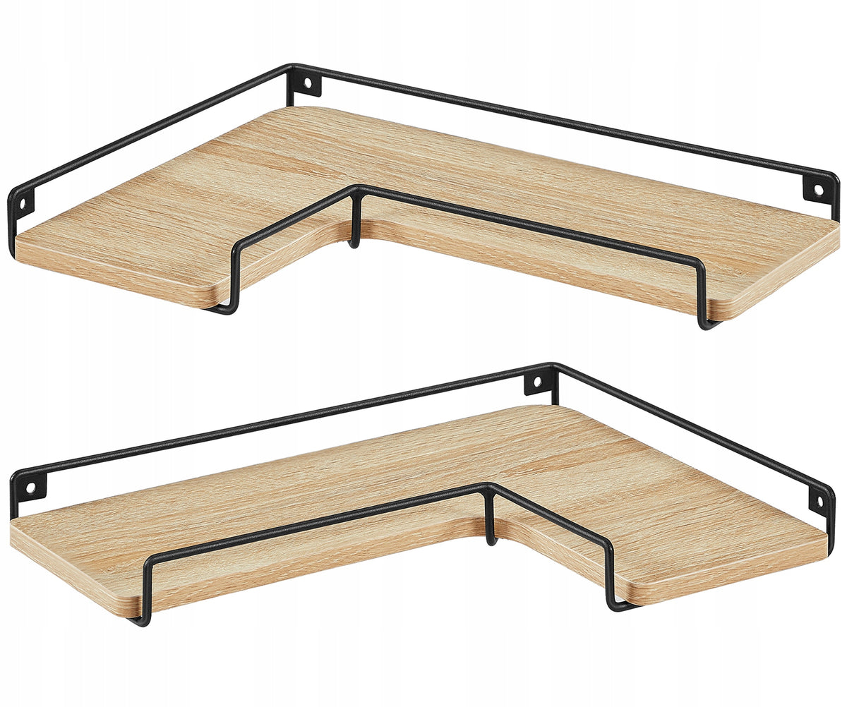 Set of 2 Corner Hanging Shelves Modern Sonoma Shelf