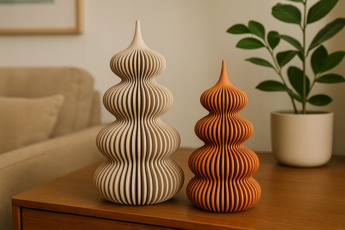 Set of 2 Decorative 3D Christmas Trees with PLA – Modern Christmas Decoration Brand no brand