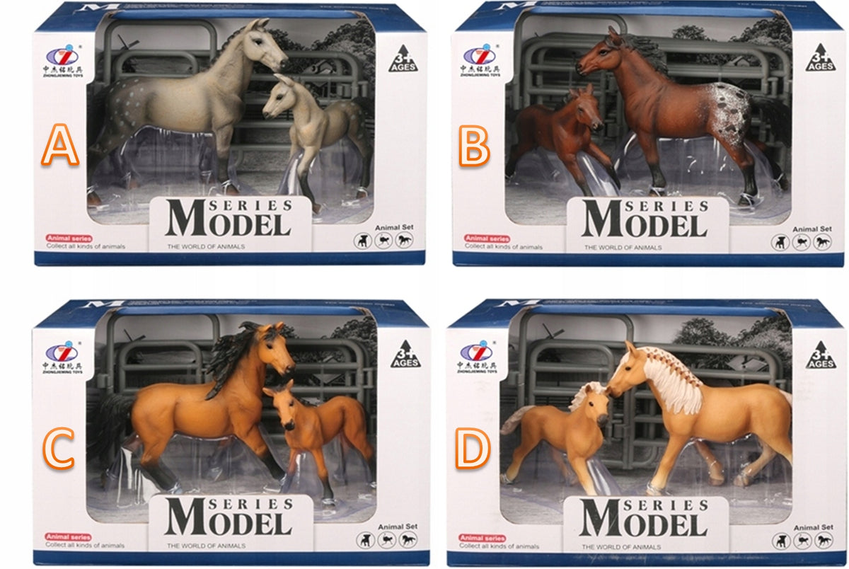 Set of 2 Large XL Realistic Horse Figurines Horses with Farm