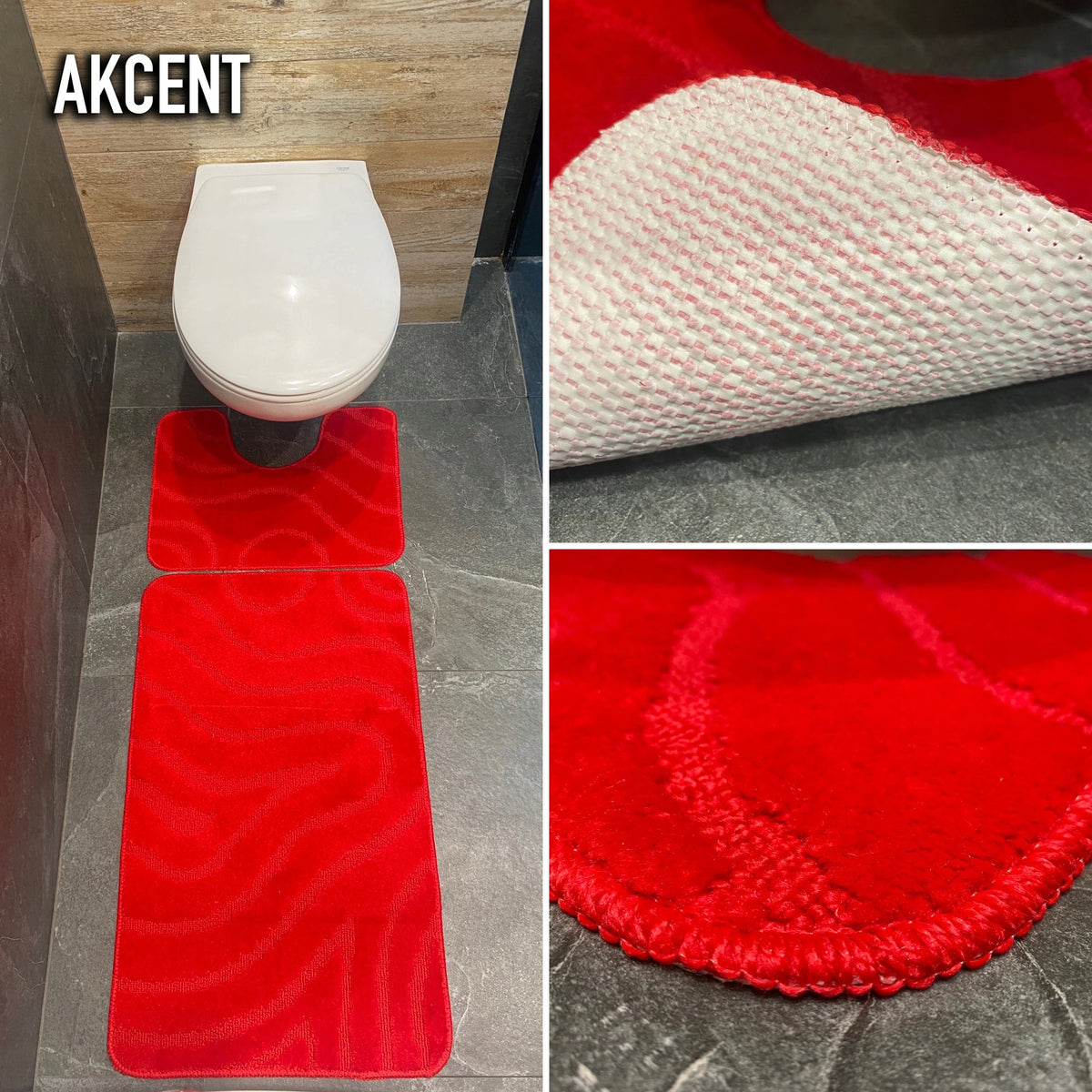 Set of 2-Piece Bathroom Rug Rubberized Quick Drying Mix Patterns Manufacturer code 5905476960481