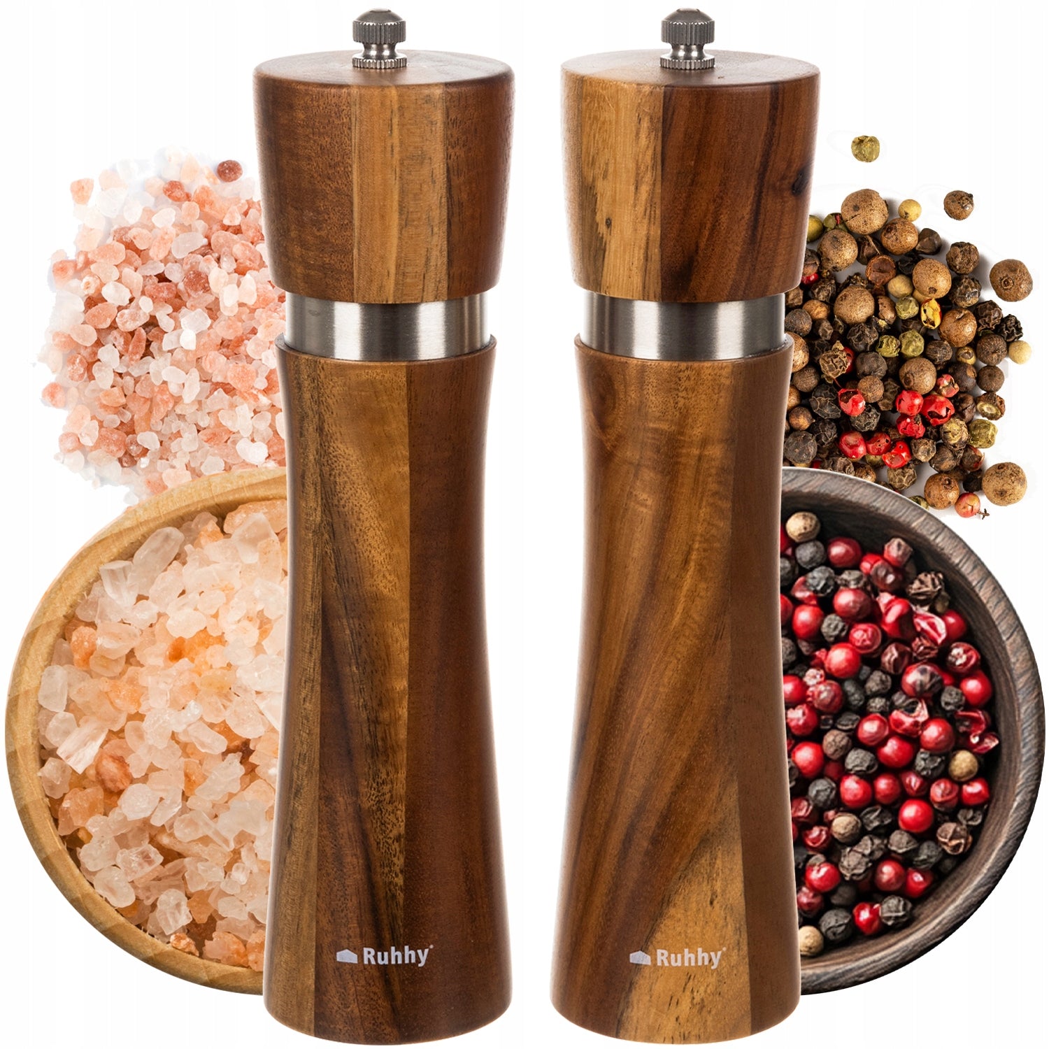 Set of 2 manual pepper and salt grinders Ruhhy 24650