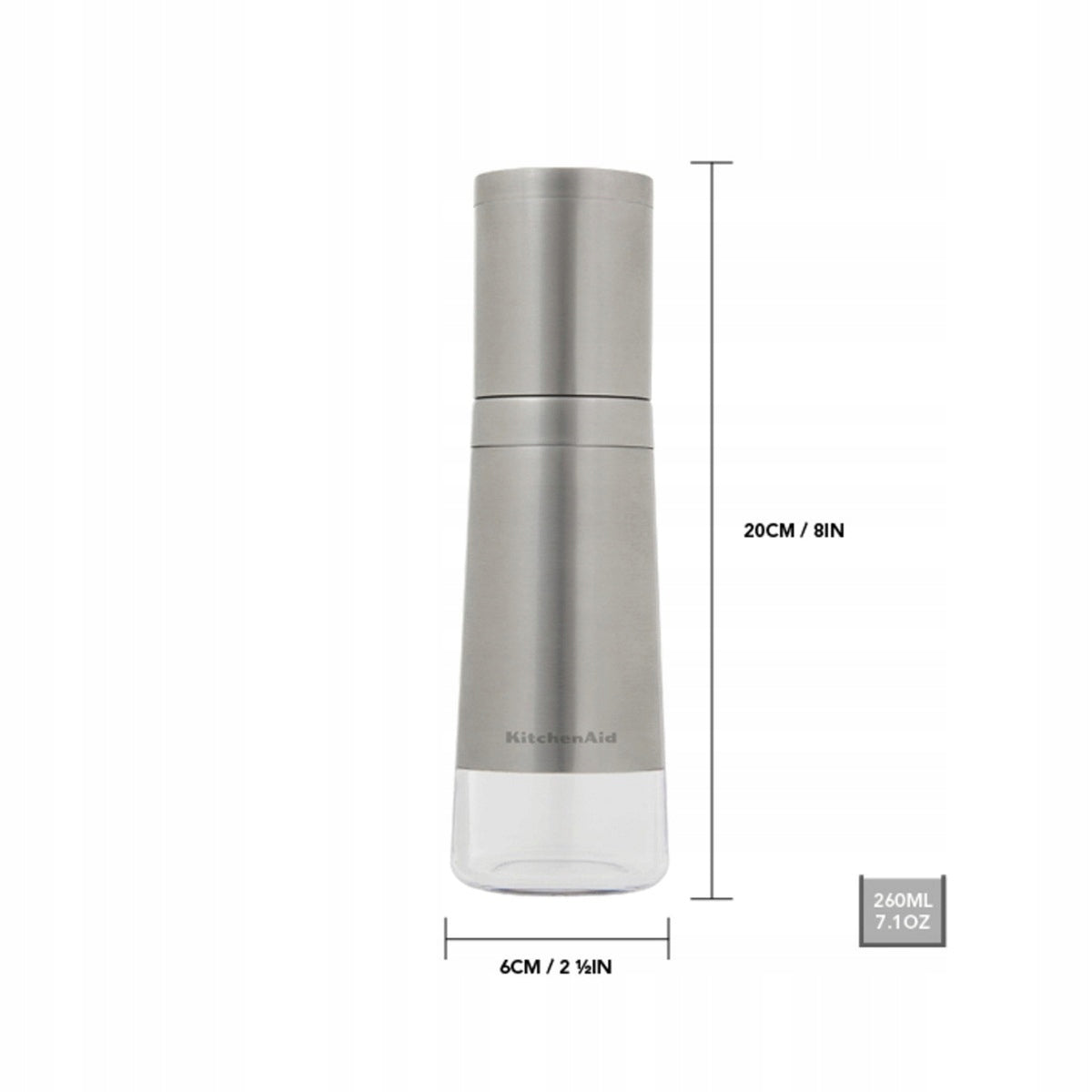 Set of 2 salt and pepper grinders with ceramic mechanism KitchenAid Manufacturer code KOG988OSSSA